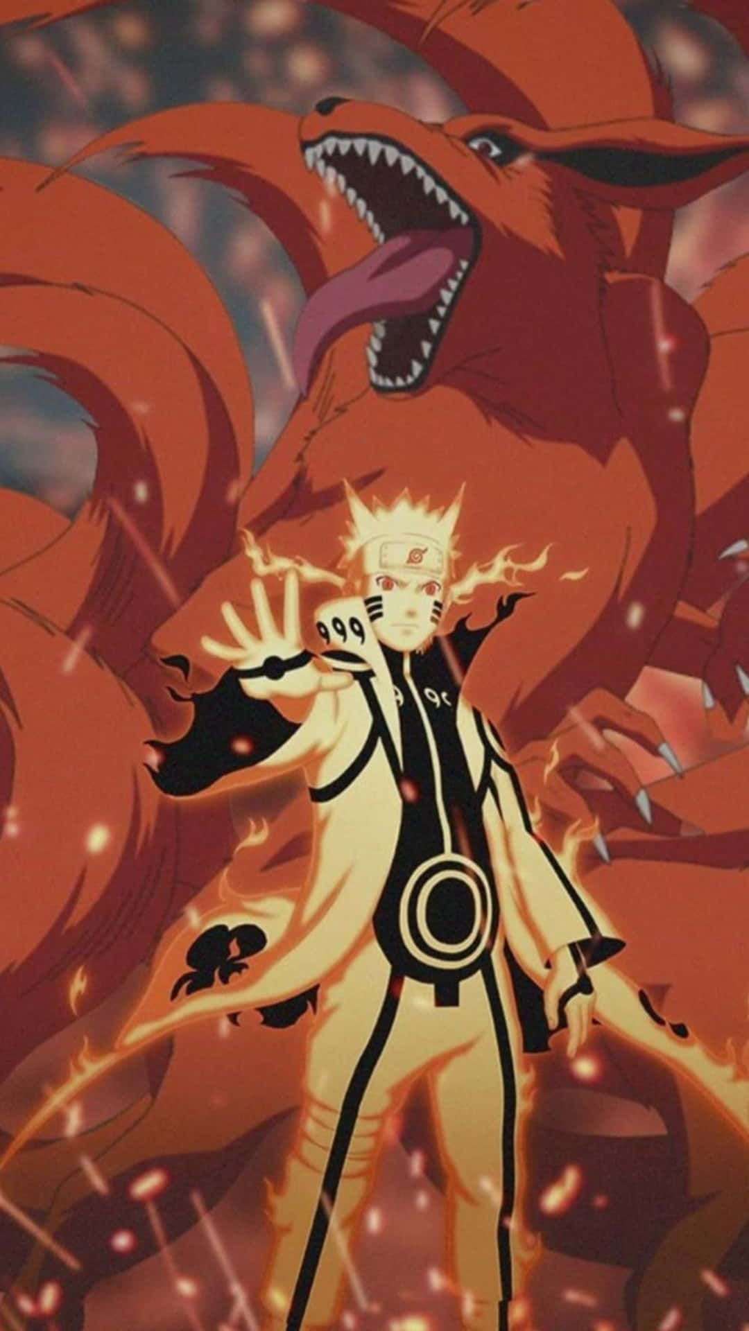 Cool Naruto Desktop Naruto Tailed Beast Chakra Mode With Kurama Background