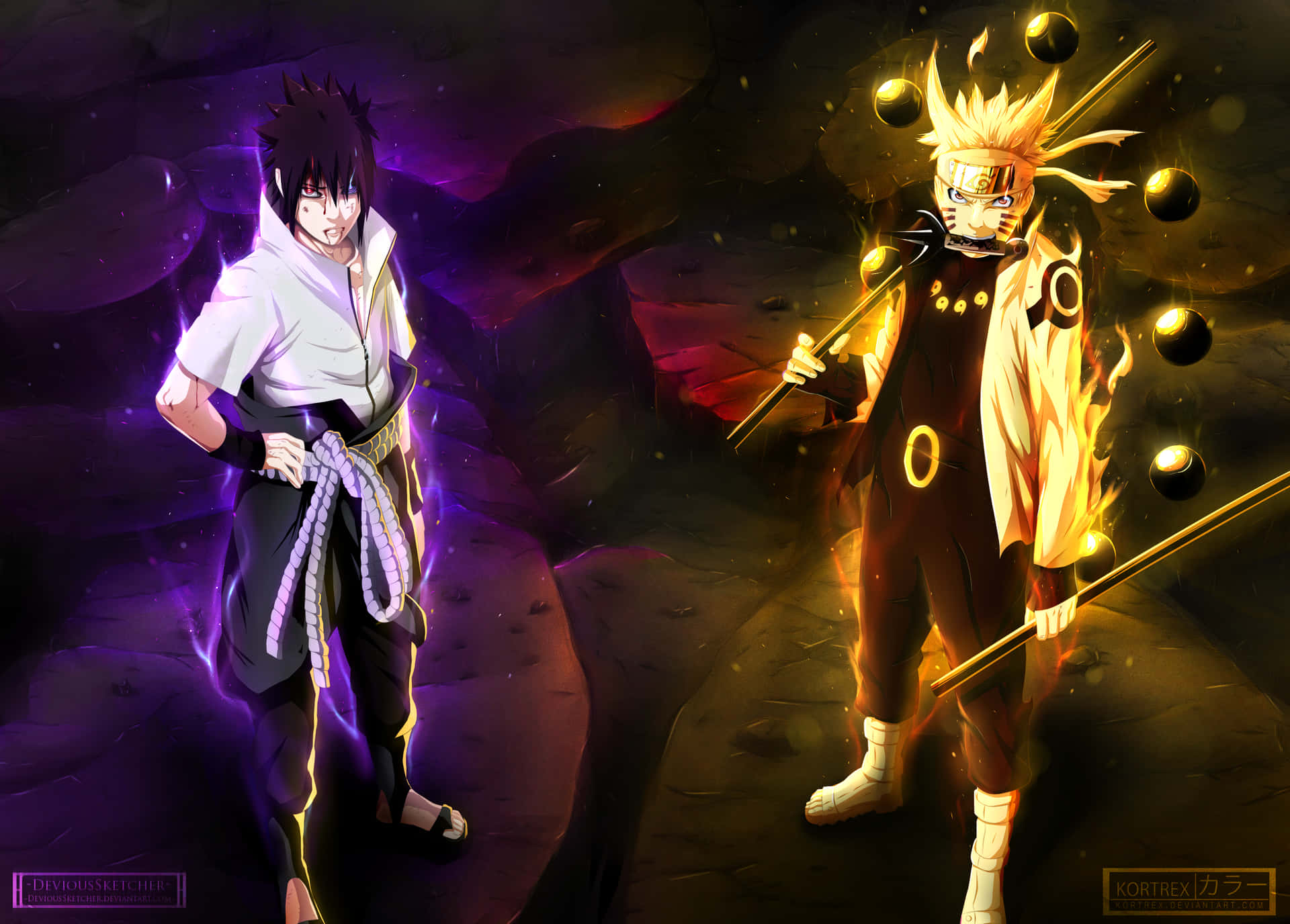 Cool Naruto Desktop With Sage Sasuke Background