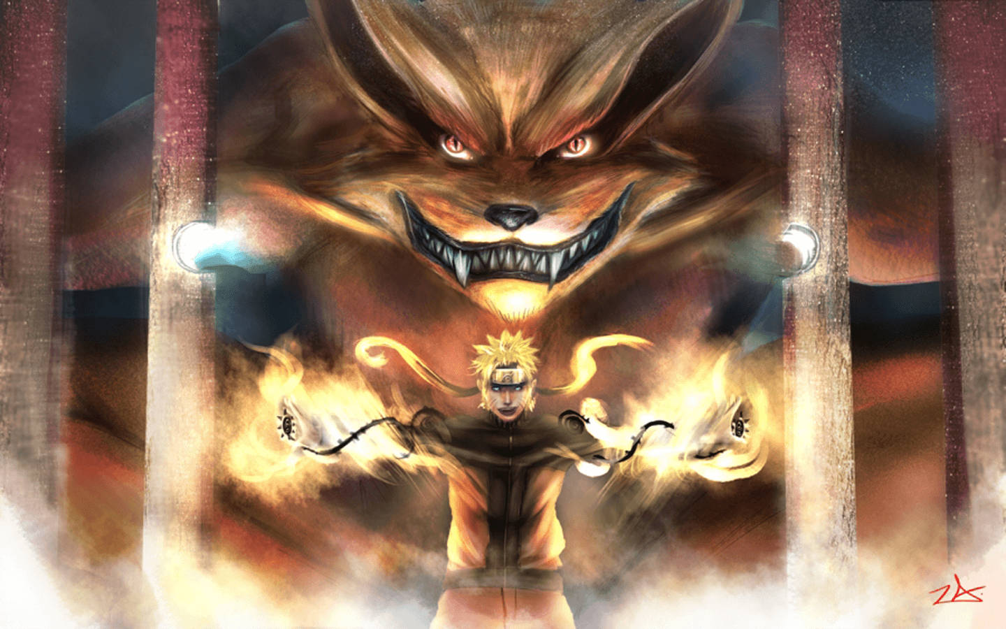 Cool Naruto Fiery Kurama Background