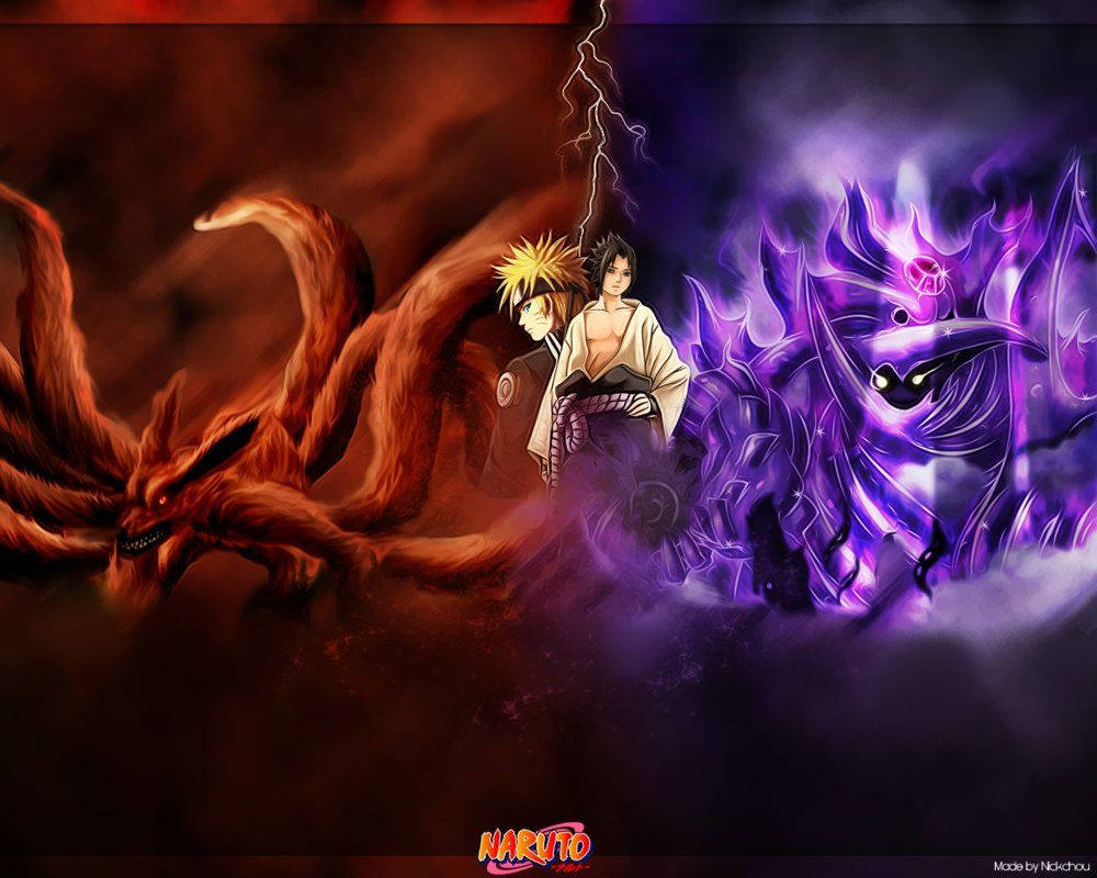Cool Naruto Kurama And Susanoo Background