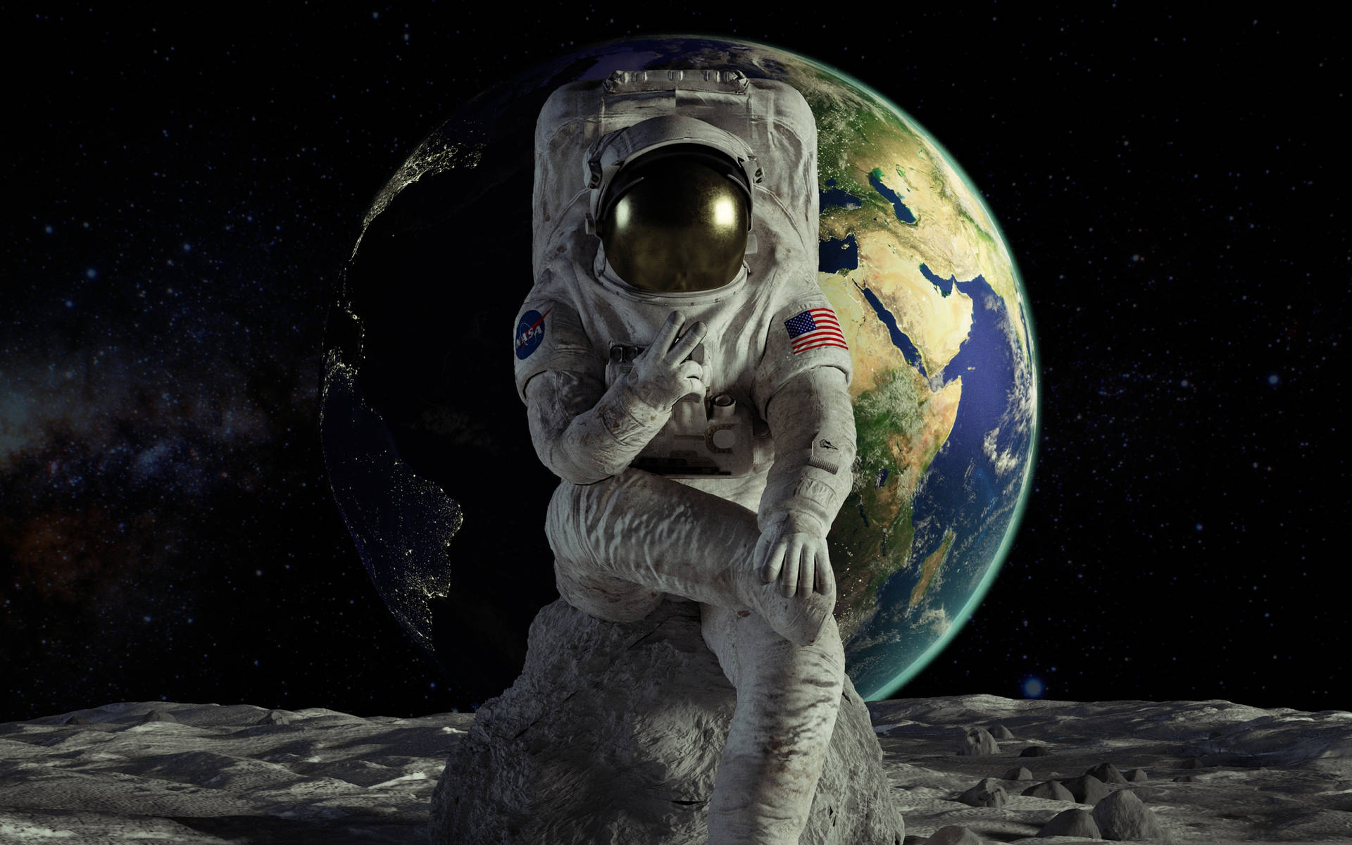 Cool Nasa Astronaut On Moon