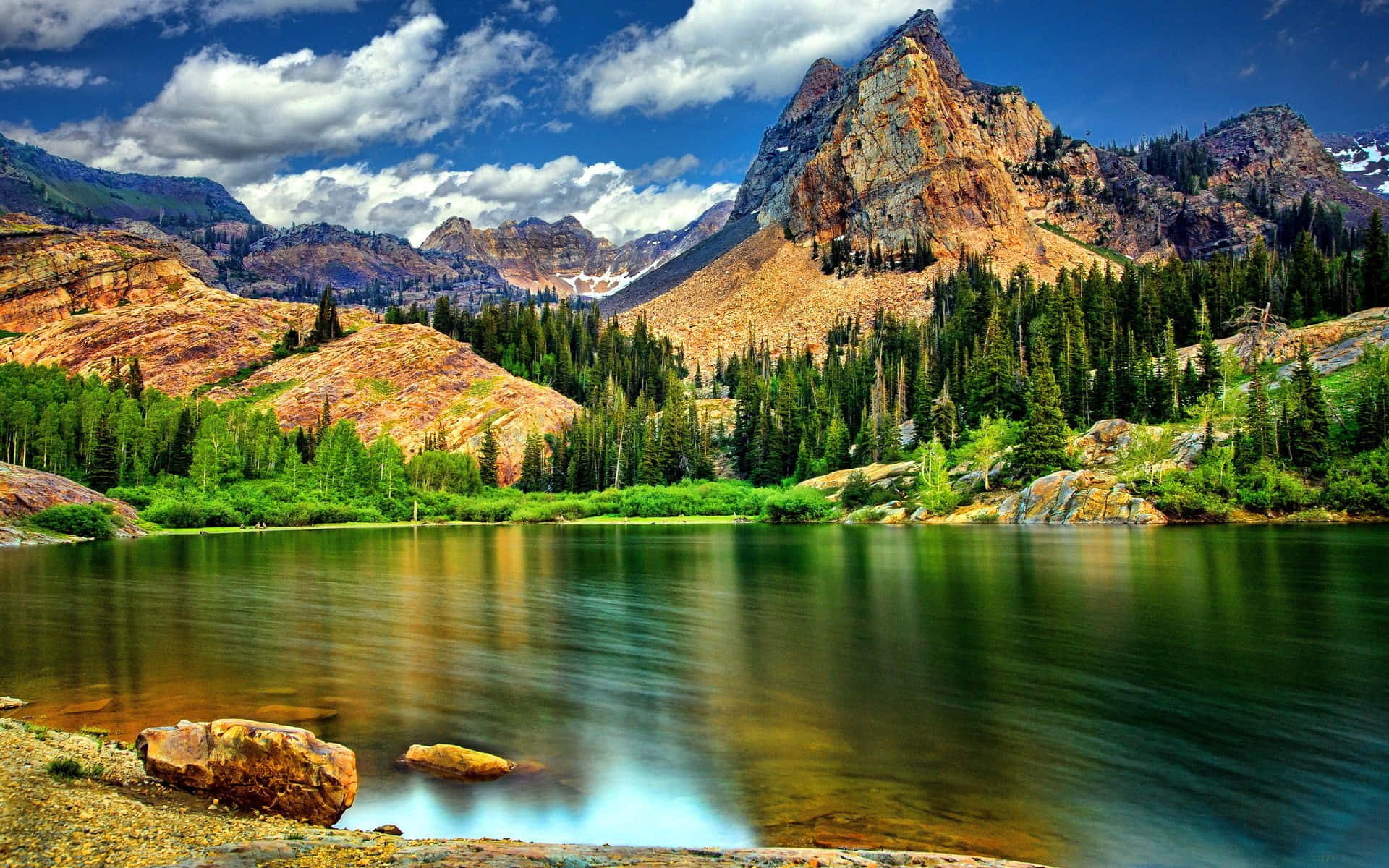 Cool Nature Lake Surrounded Background