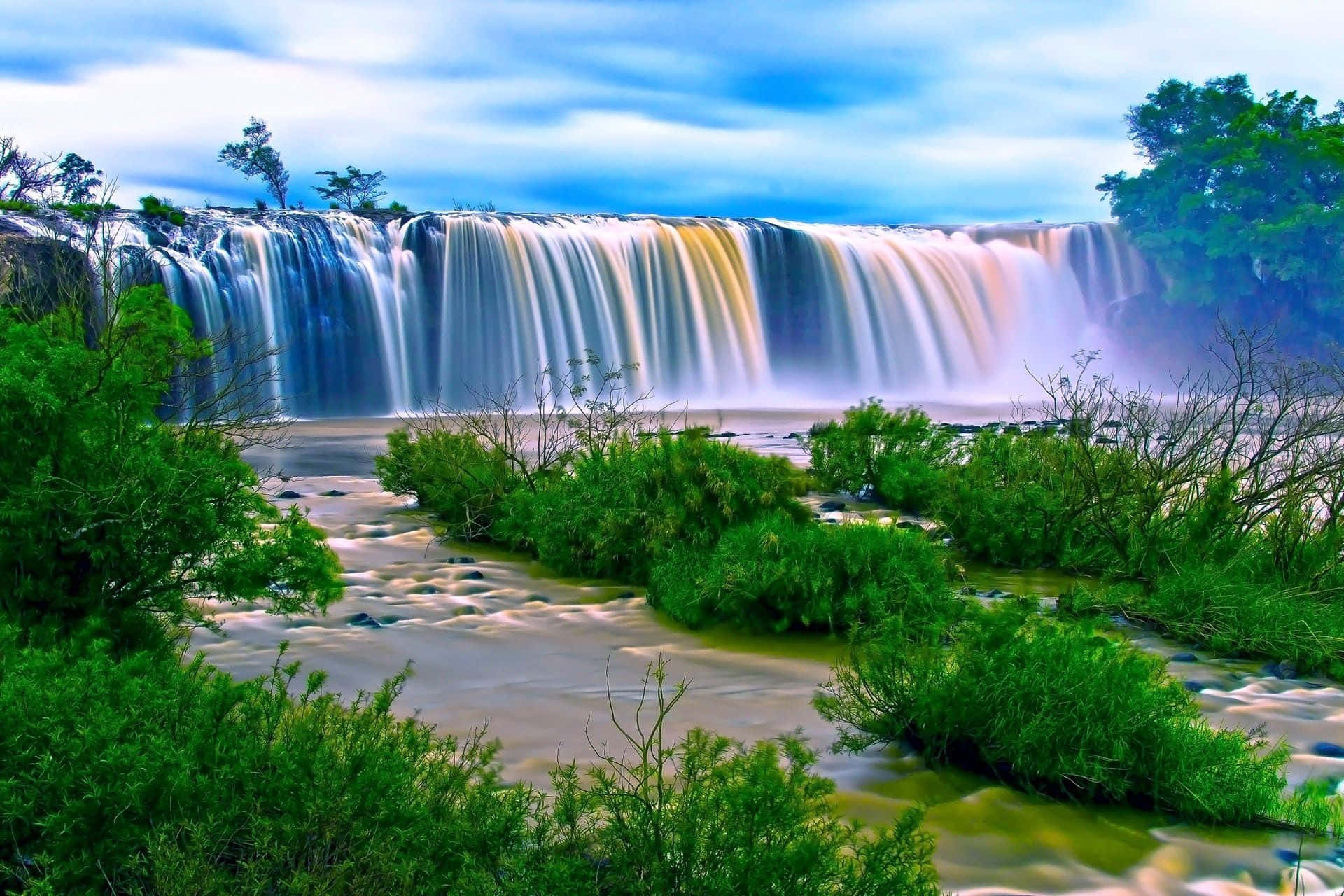 Cool Nature Raging Waterfall