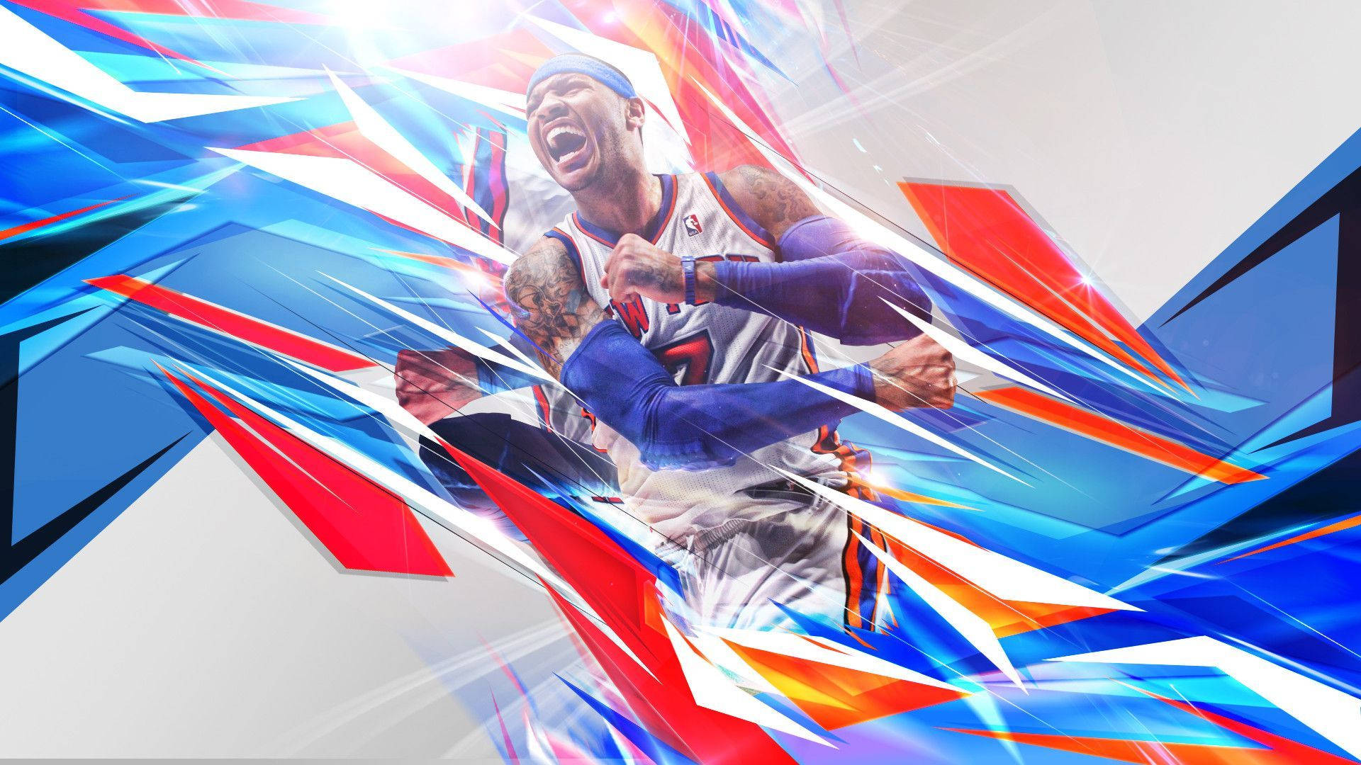 Cool Nba Player Carmelo Anthony Fan Art Background