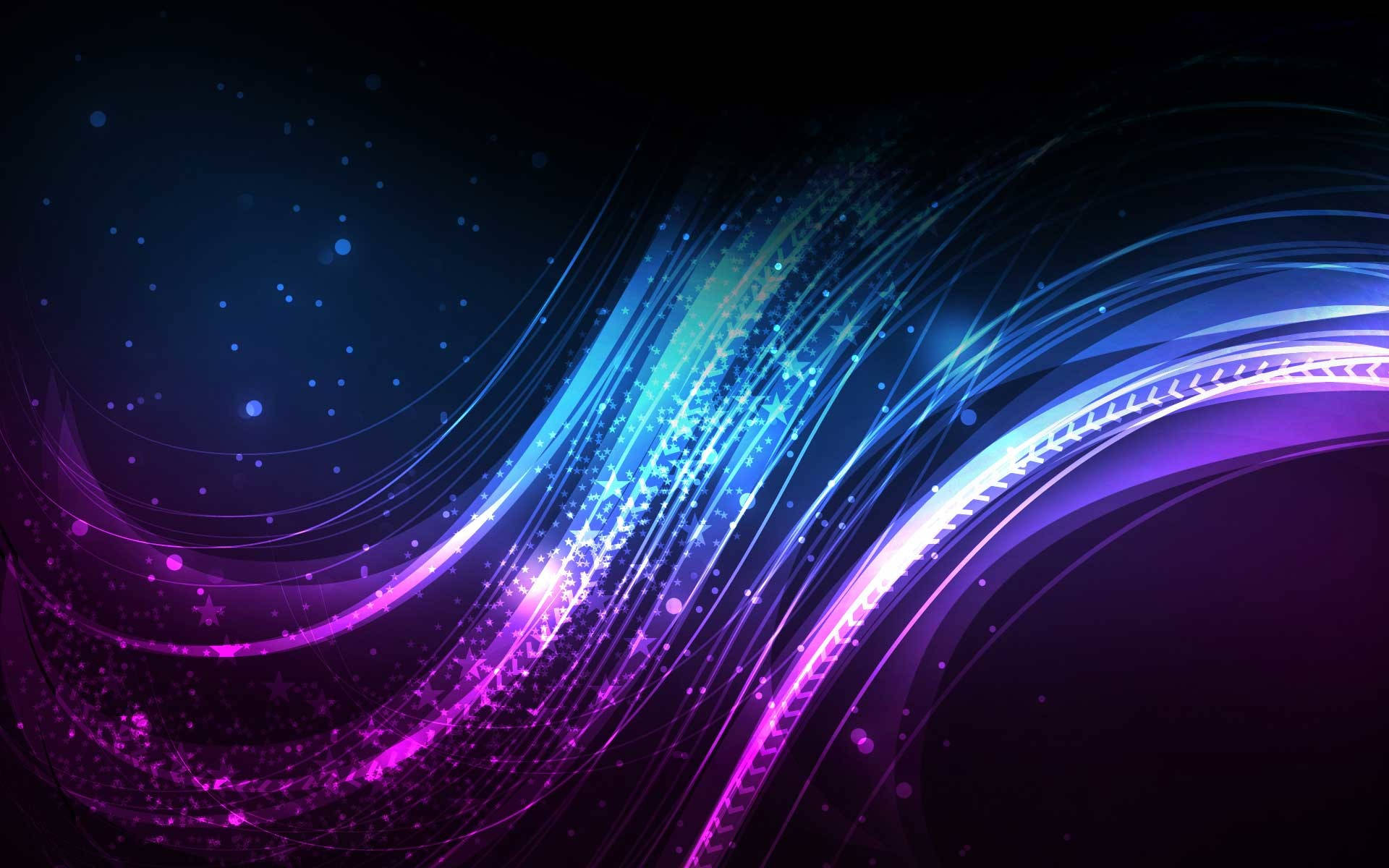 Cool Neon Blue And Violet Wavy Patterns Background