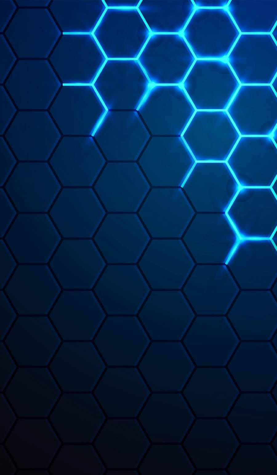 Cool Neon Blue Hexagon Pattern Background