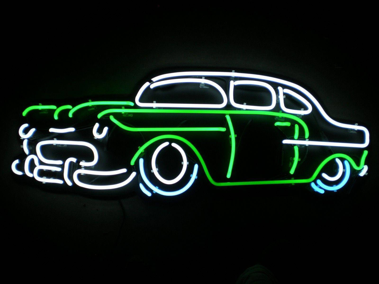 Cool Neon Car Outline Background