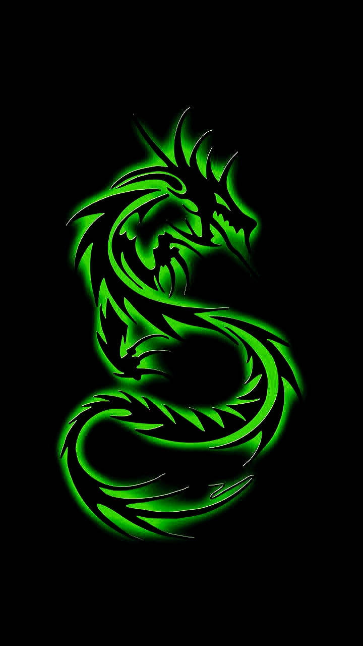 Cool Neon Green Dragon Background