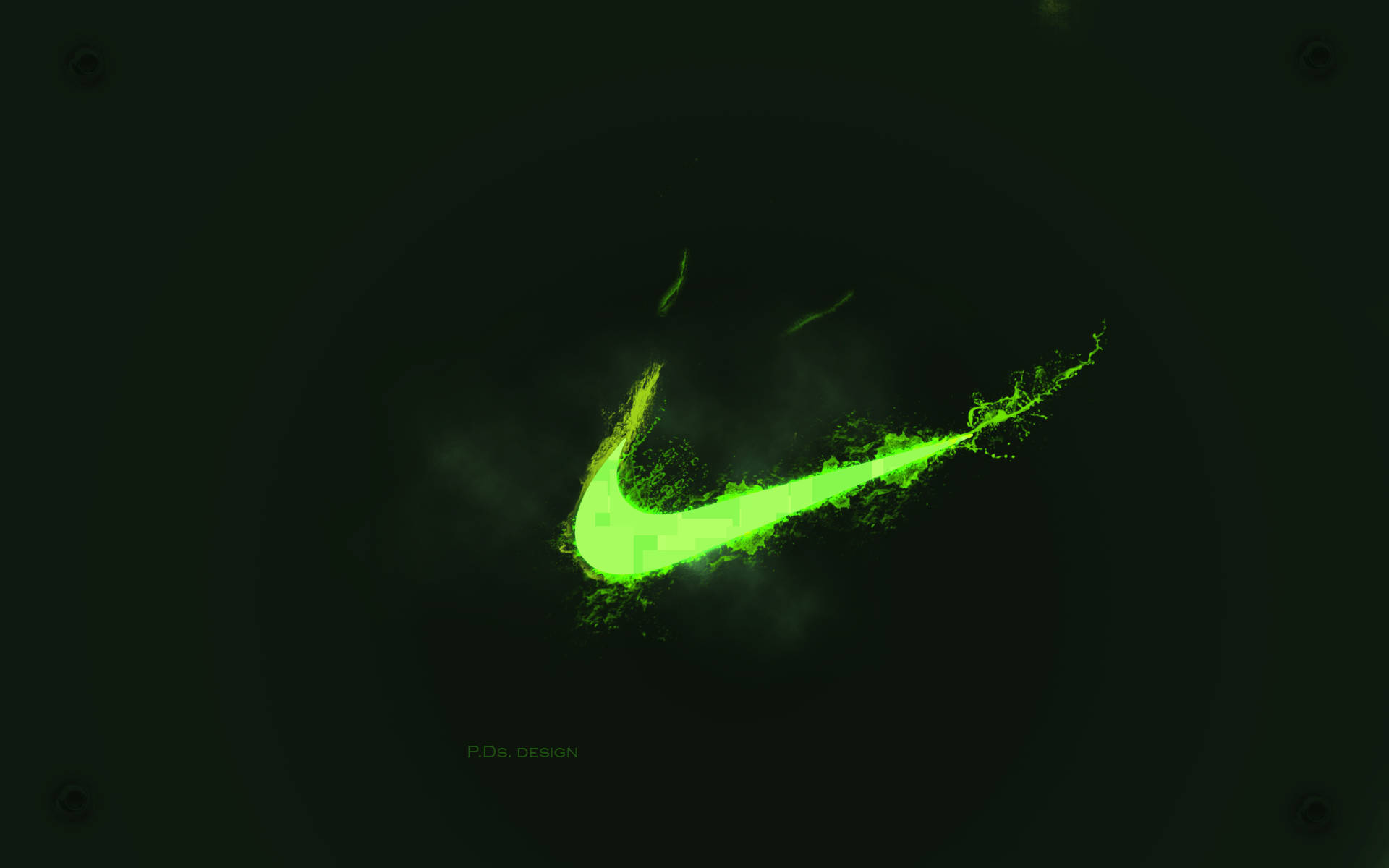 Cool Neon Green Nike Swoosh Background