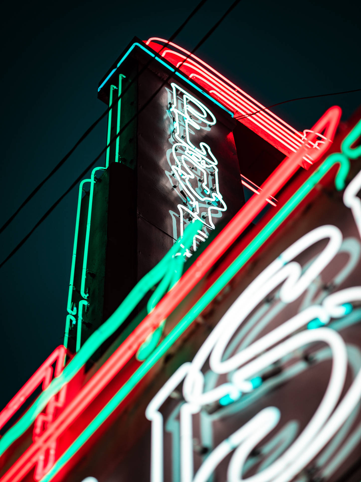 Cool Neon Signs At Night Background