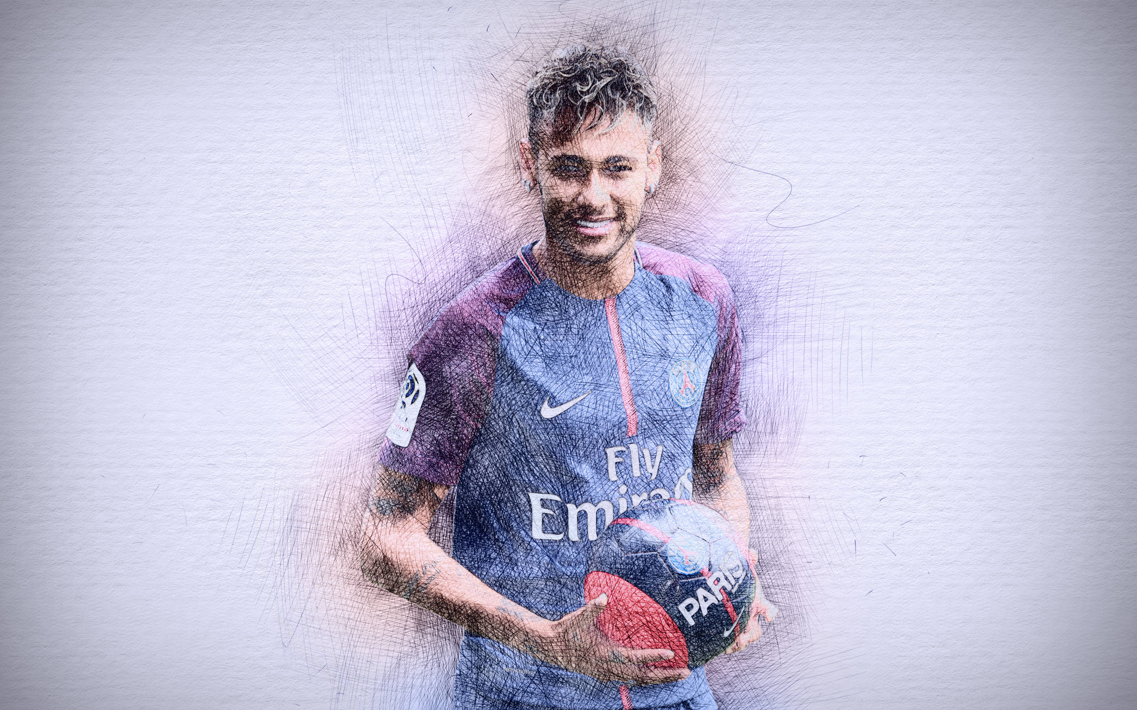 Cool Neymar Jr Digital Sketch