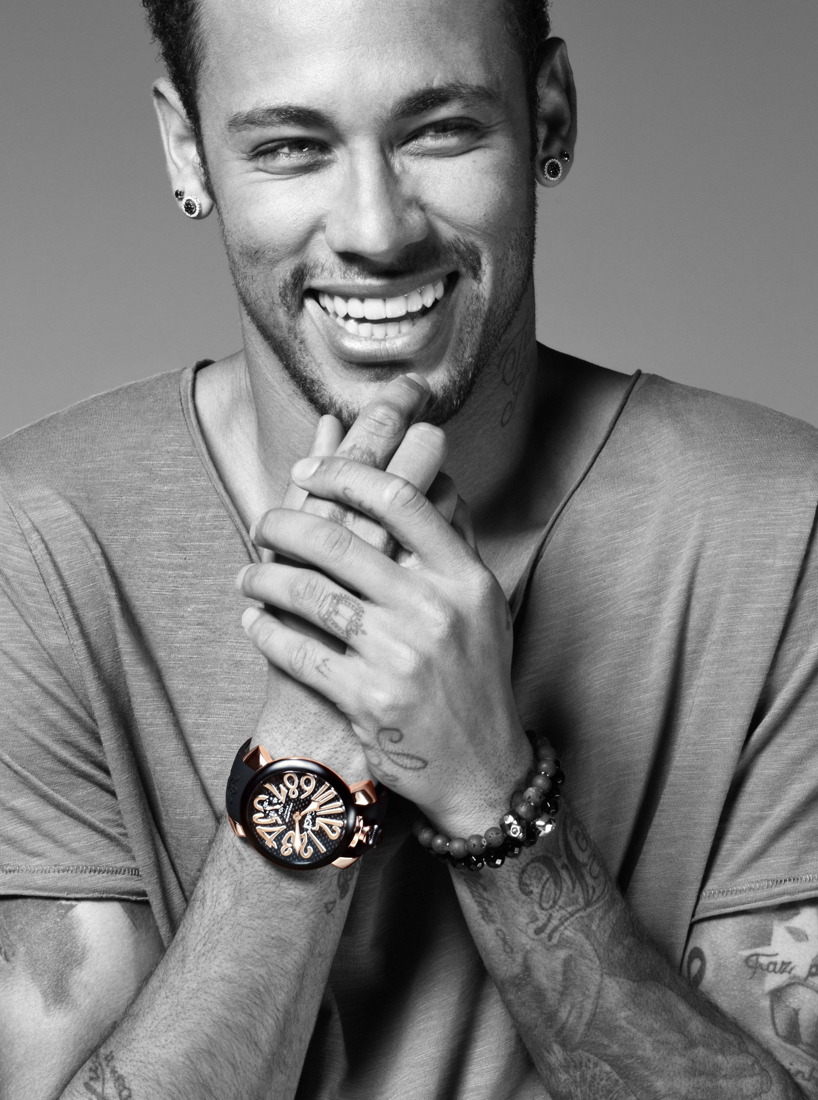 Cool Neymar Jr Grayscale Portrait Background