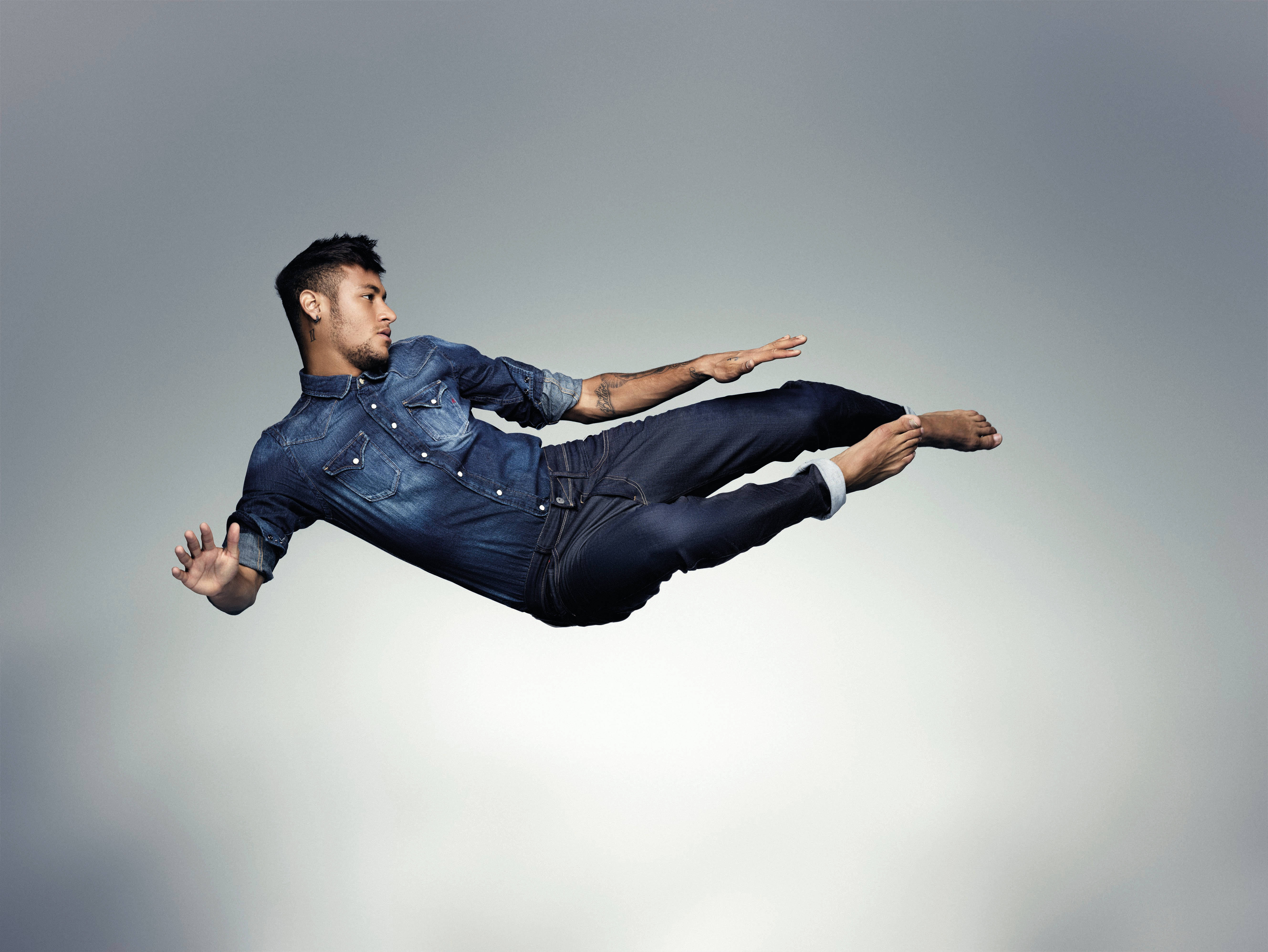 Cool Neymar Jr Mid-air Kick Background