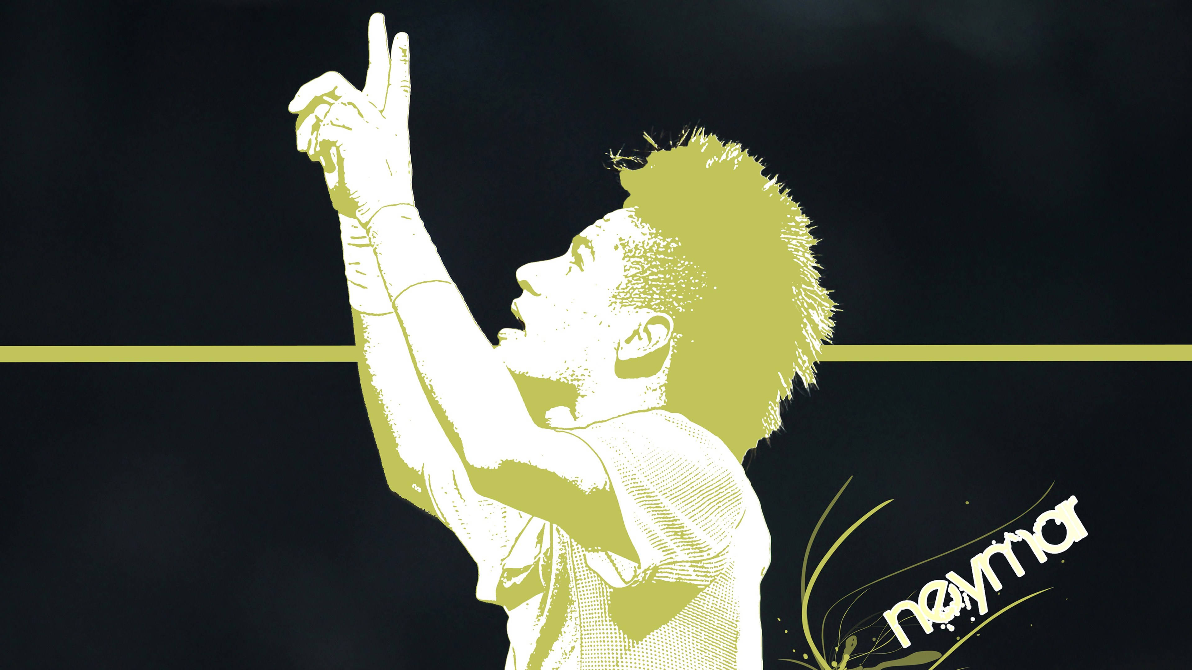 Cool Neymar Jr Yellow Fan Art Background