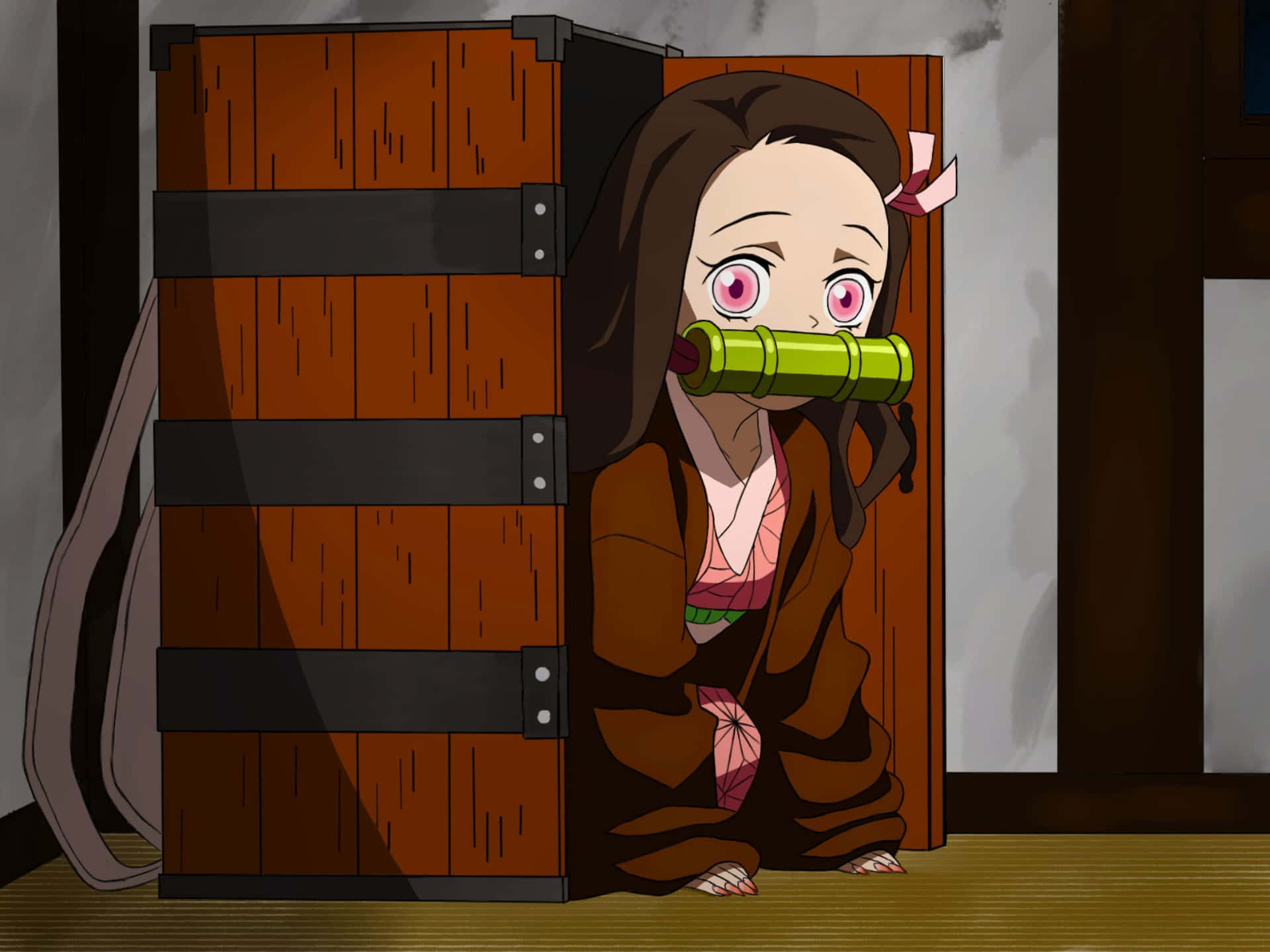 Cool Nezuko Hiding Background