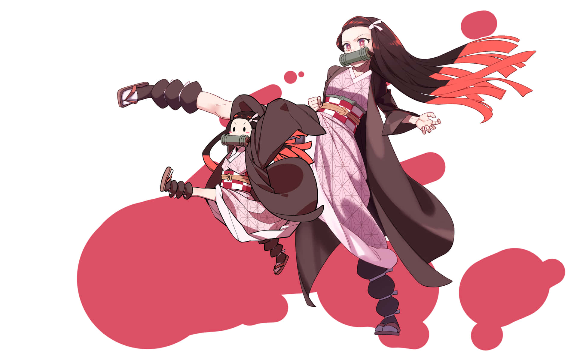 Cool Nezuko Looking Fierce While Embracing Her Power. Background