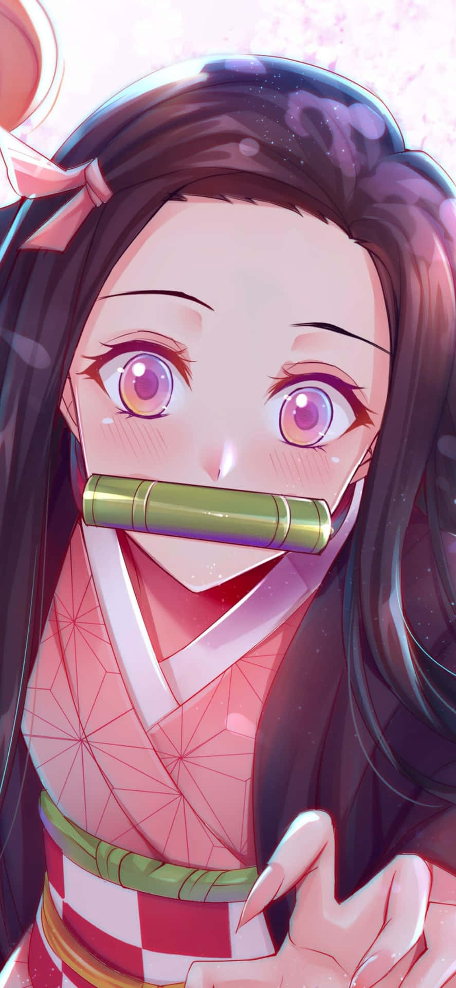 Cool Nezuko With A Sword Background