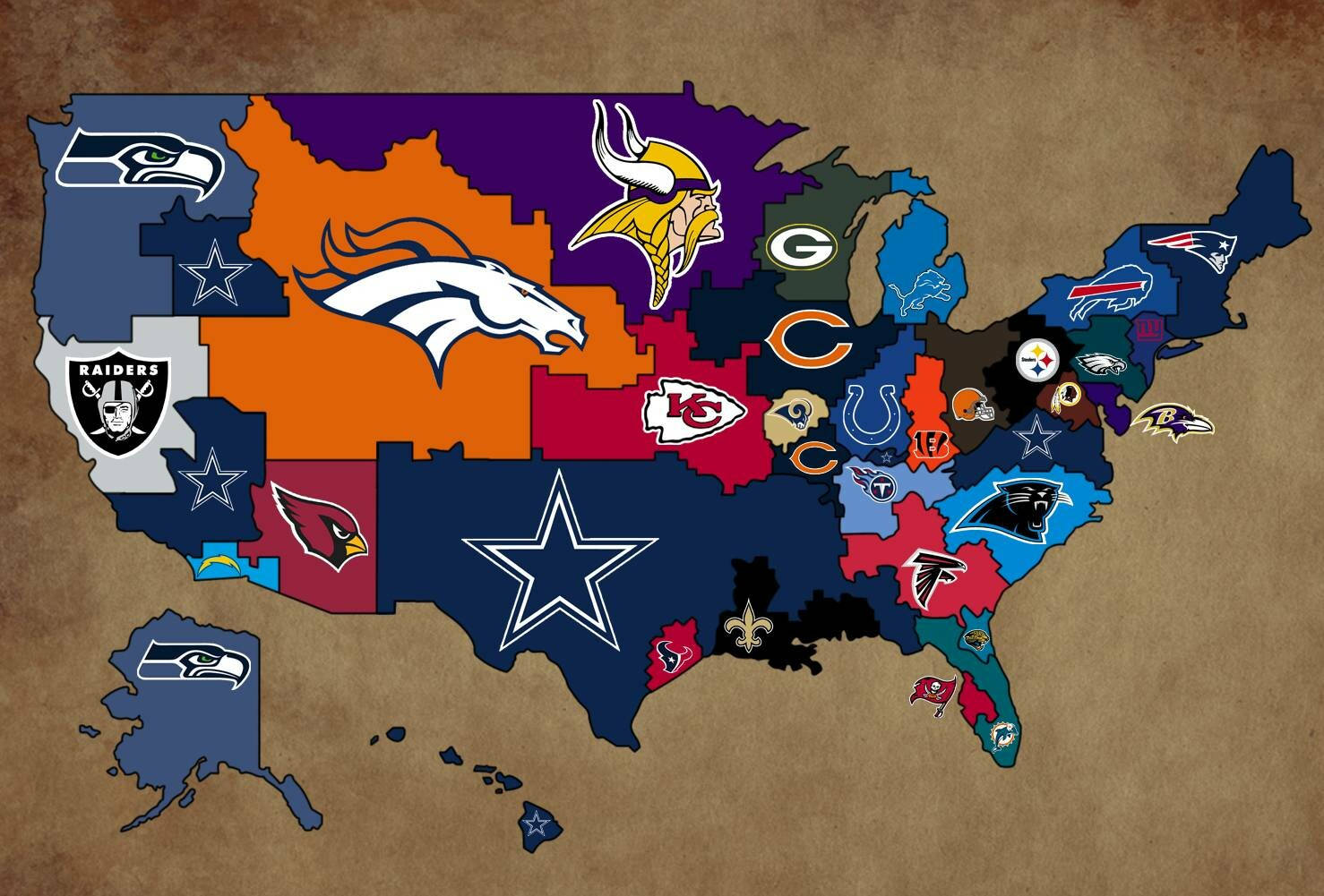 Cool Nfl America Map Background