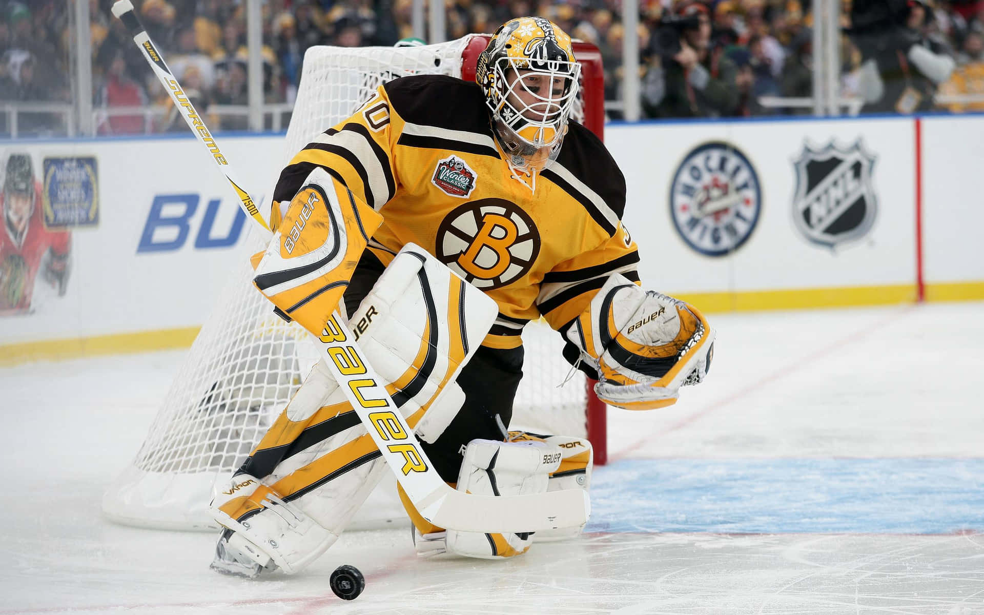 Cool Nhl Hockey Player In Yellow Background