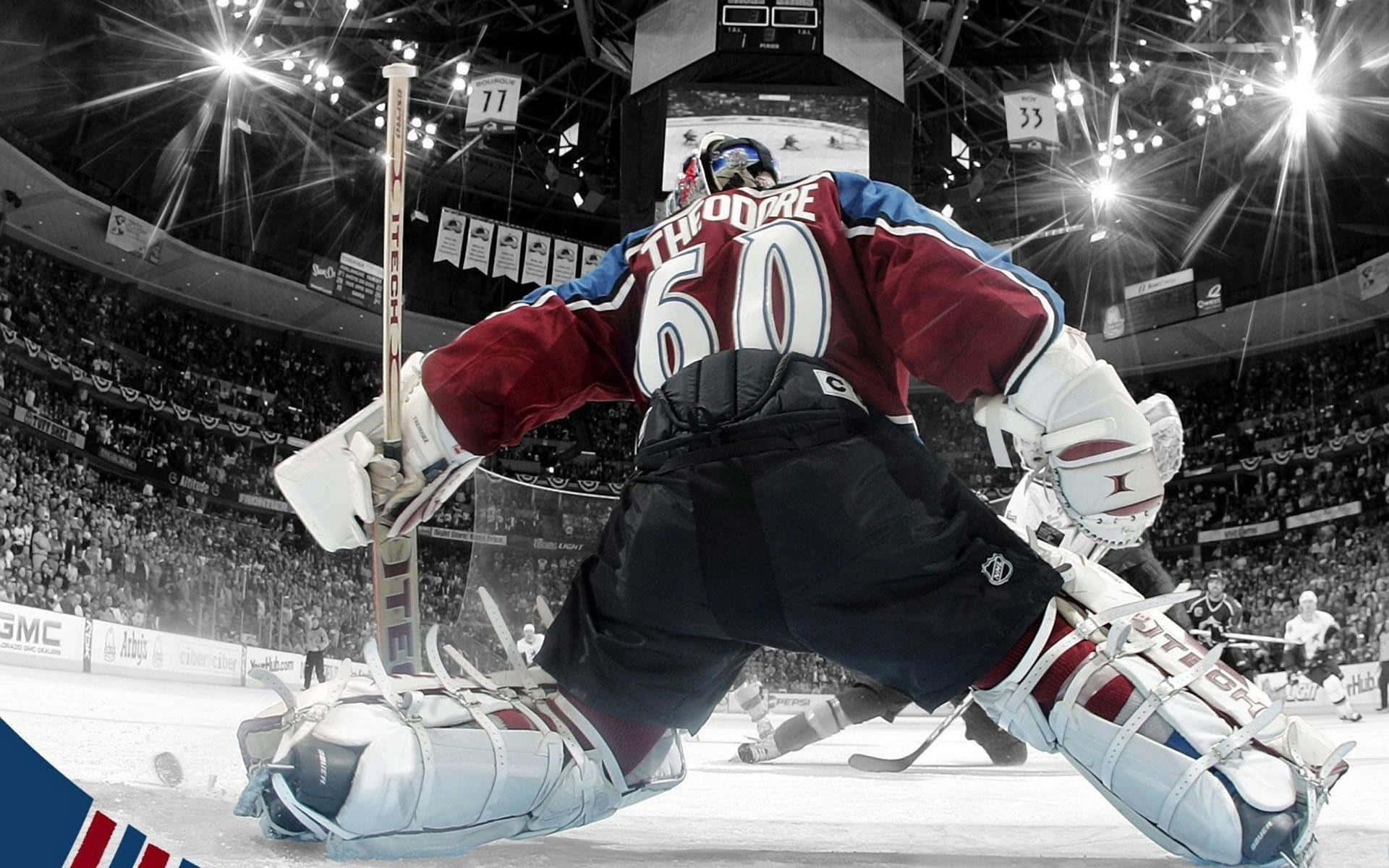 Cool Nhl Hockey Player Making Save