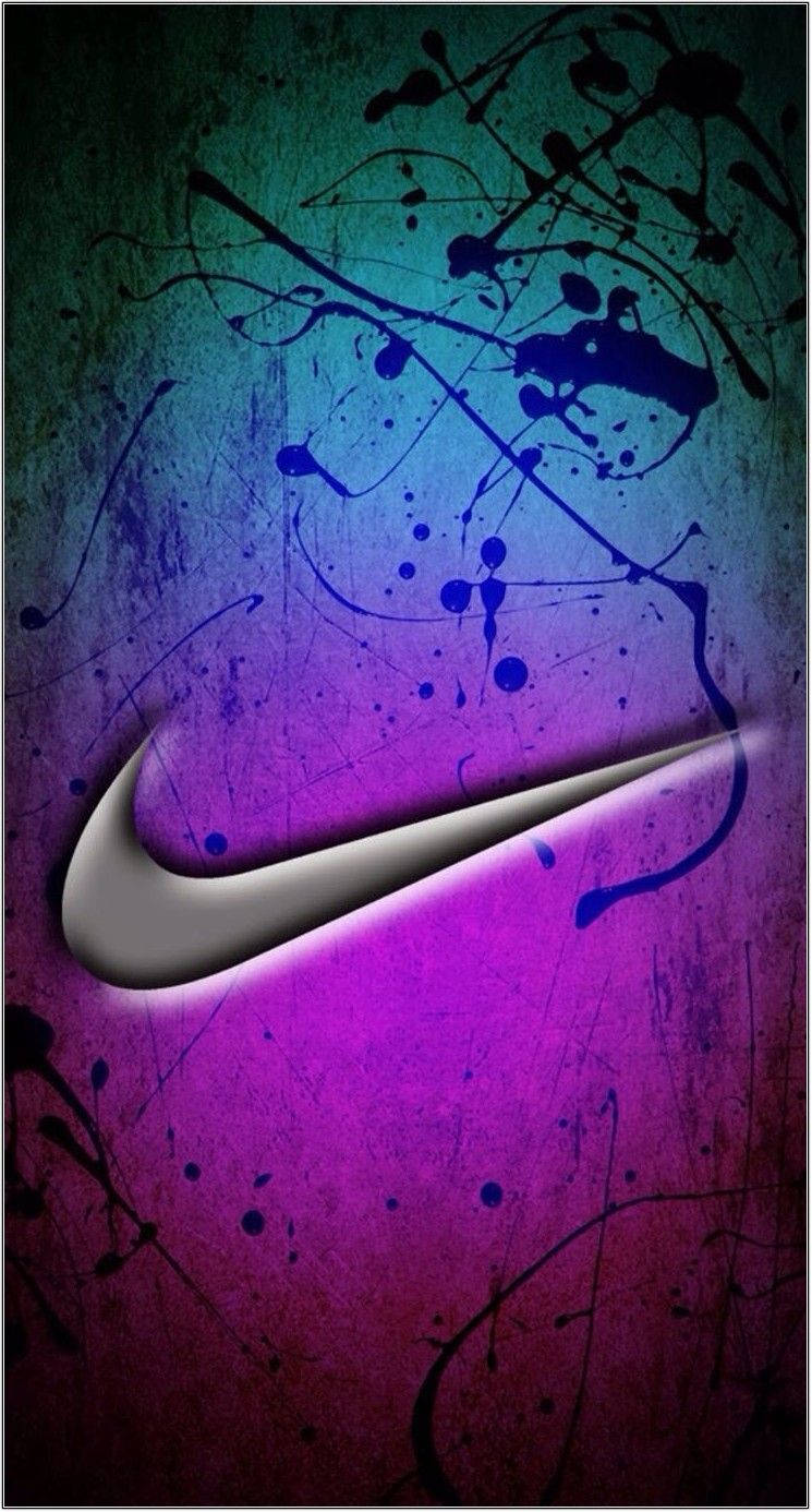 Cool Nike Emblem With Paint Splashes Background