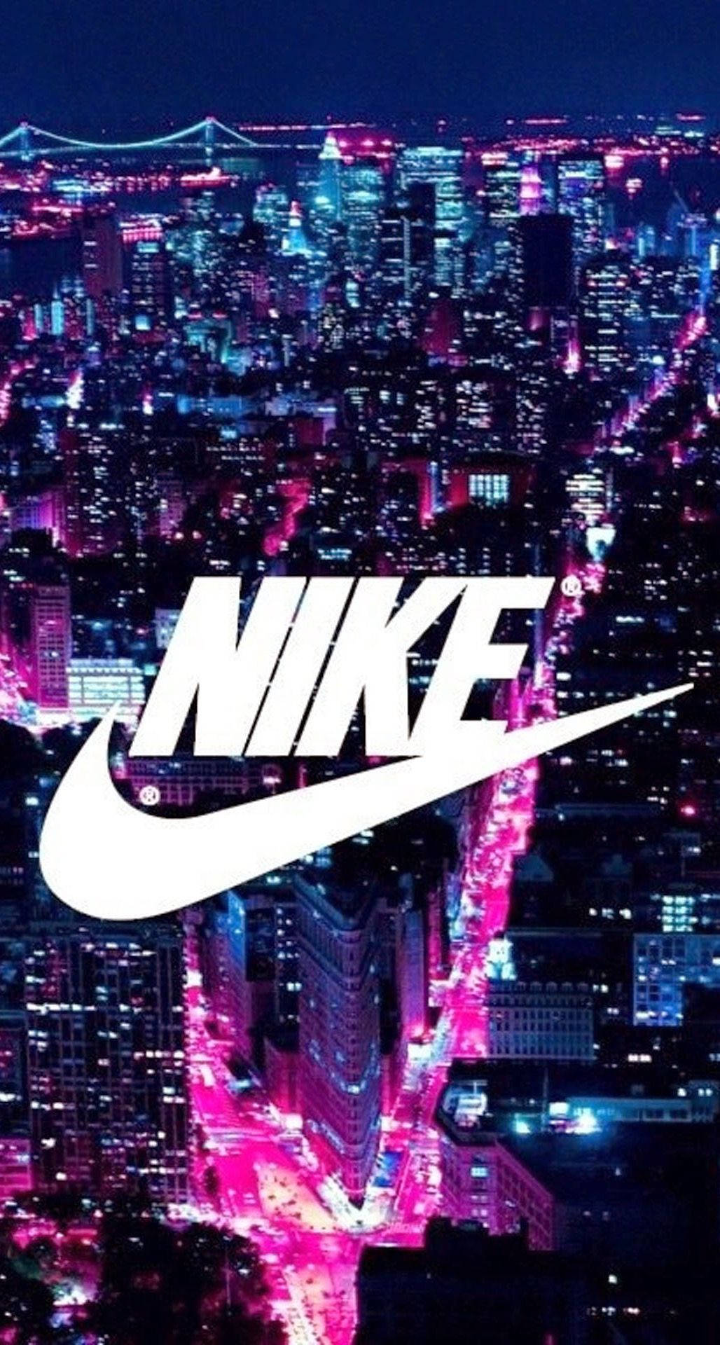 Cool Nike Logo With Cityscape Background