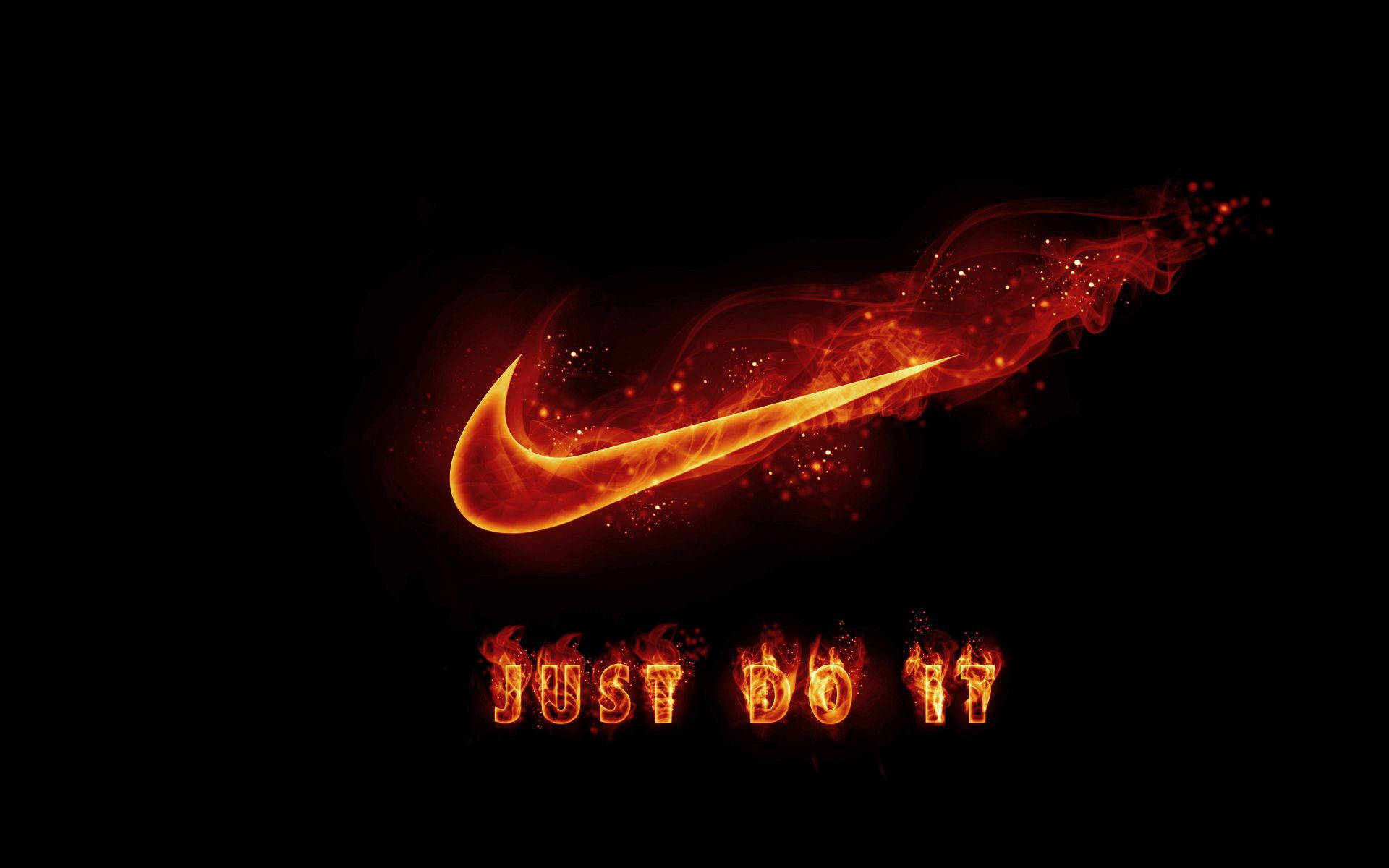 Cool Nike Swoosh With Flames Background