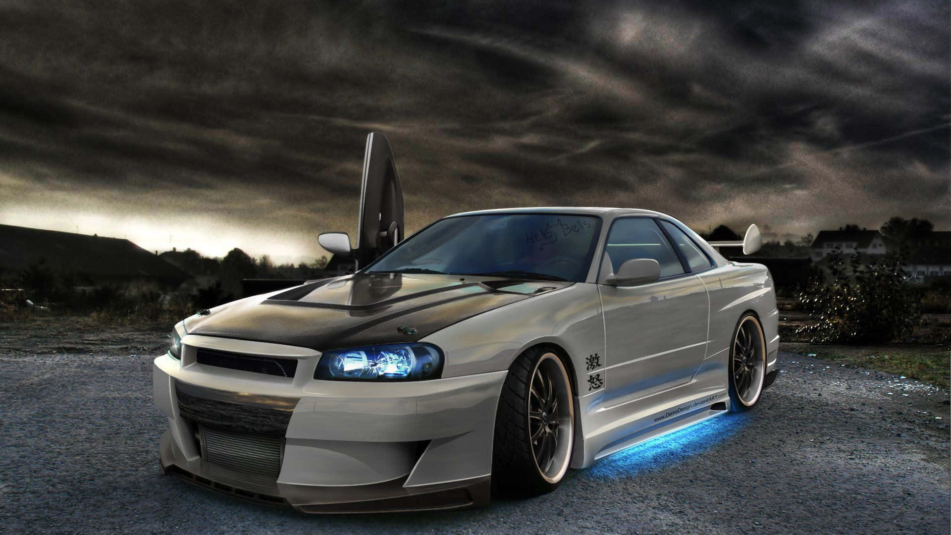 Cool Nissan Skyline Speeding Through The Night