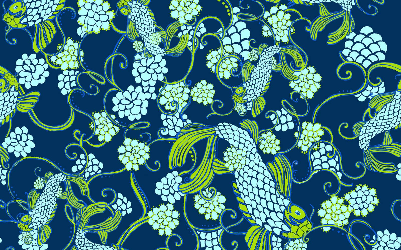 Cool Patterned Fish Lilly Pulitzer Desktop Background