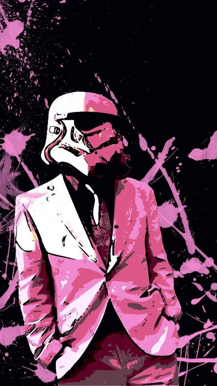 Cool Phone Stormtrooper In Suit Background