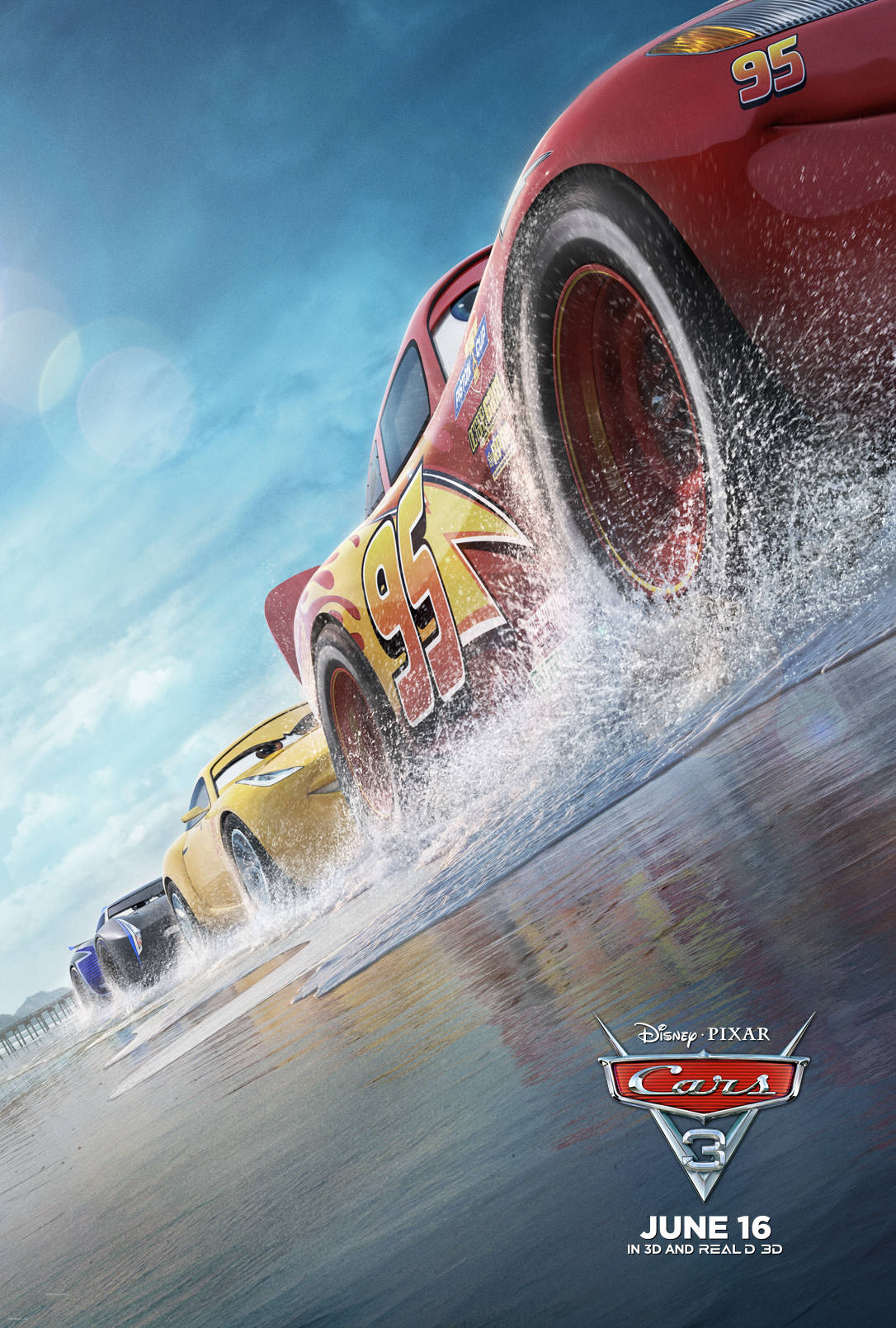 Cool Pixar Cars 3 Movie Poster Background