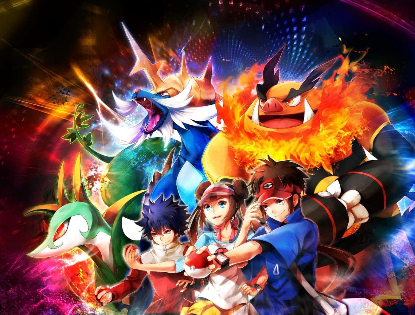 Cool Pokemon Cover With Emboar Background