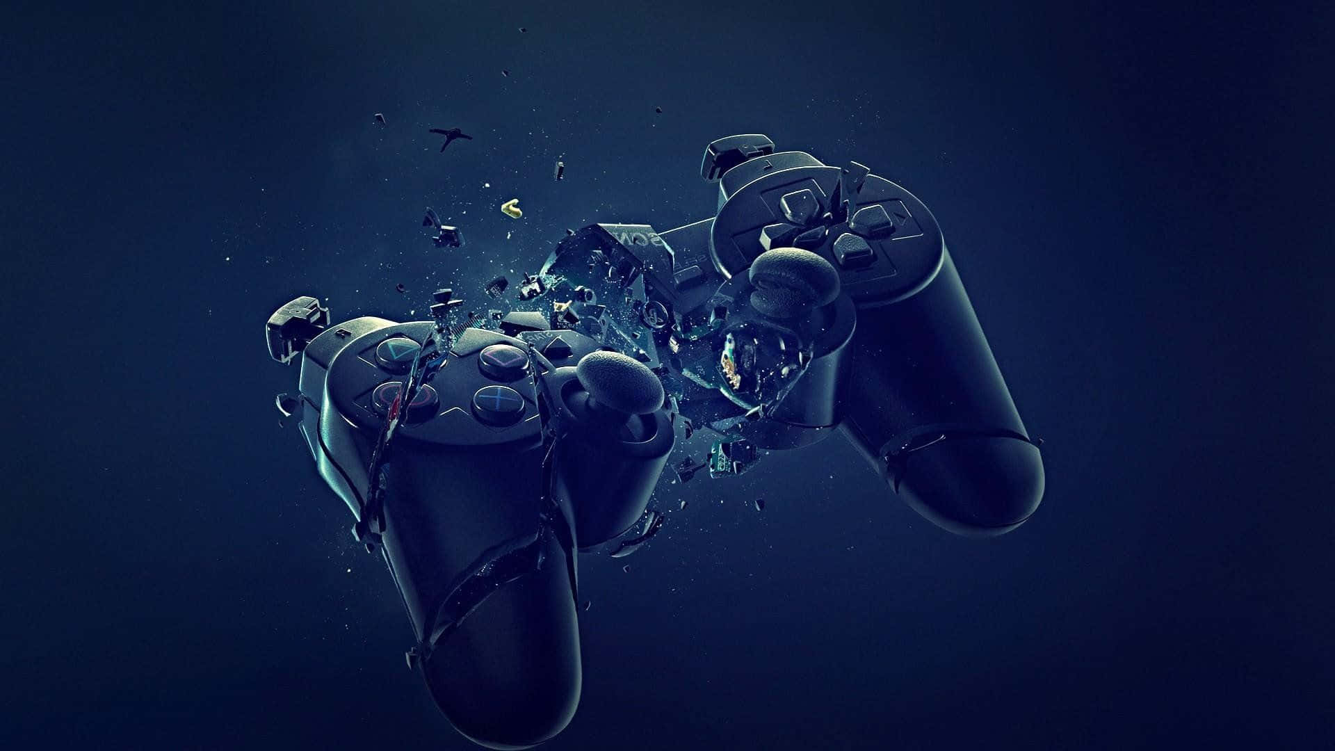 Cool Ps4 Broken And Shattered In The Middle Of Controller Background
