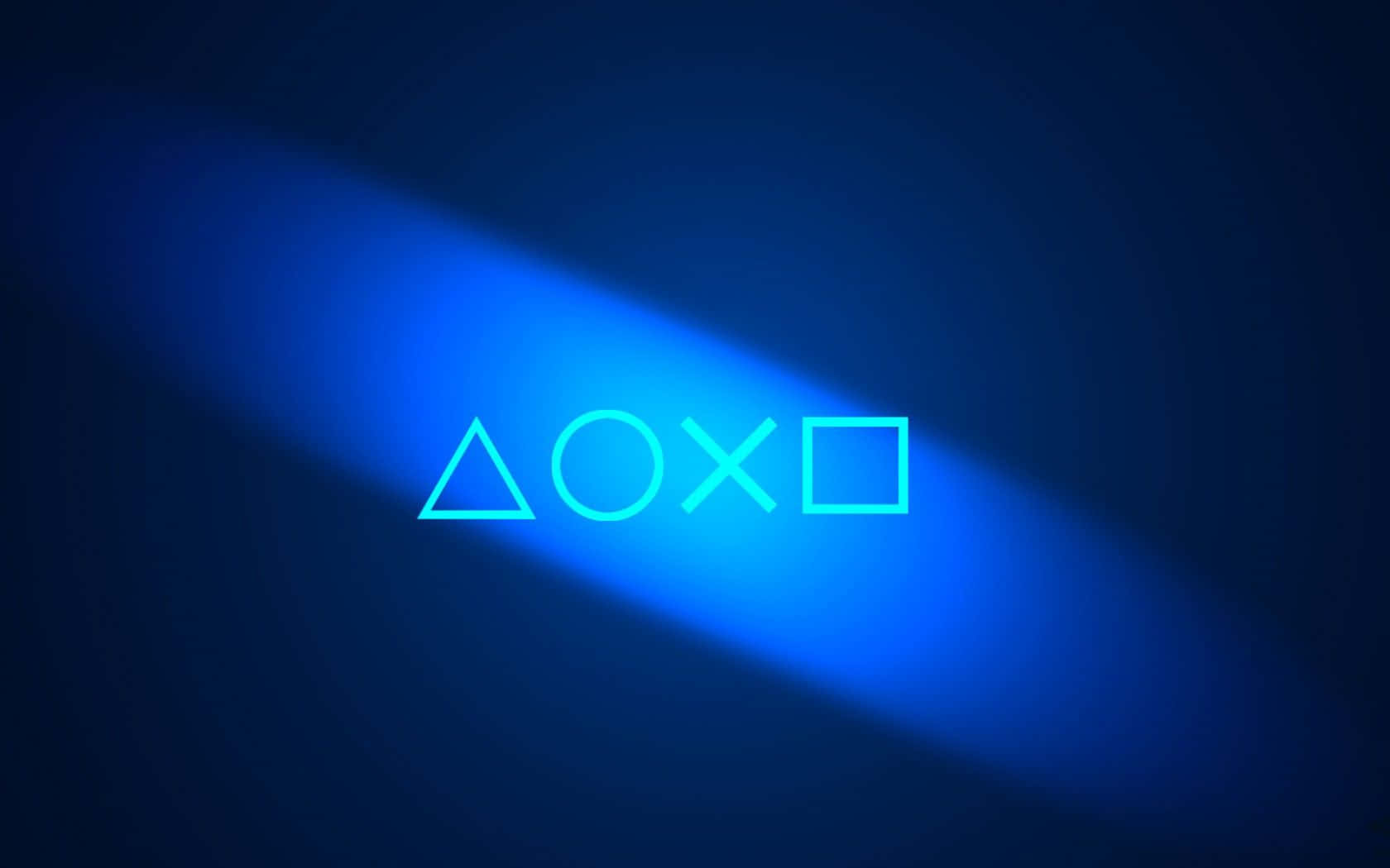 Cool Ps4 Controller Icon And Light Blue Oval Glow Background