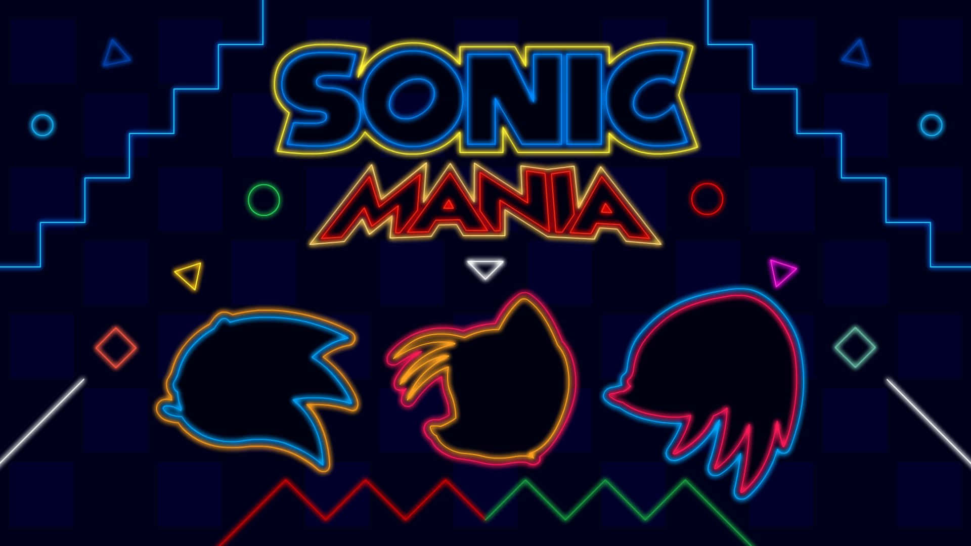 Cool Ps4 Sonic Mania With Neon Colored Design Background