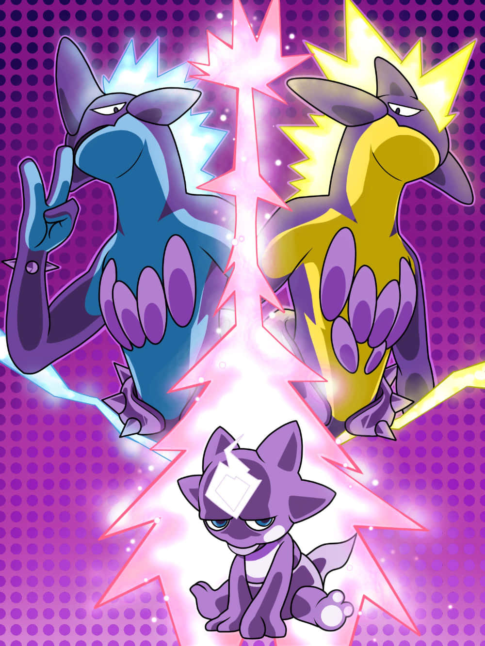 Cool Purple Aesthetic Toxel And Toxtricity Phone Background