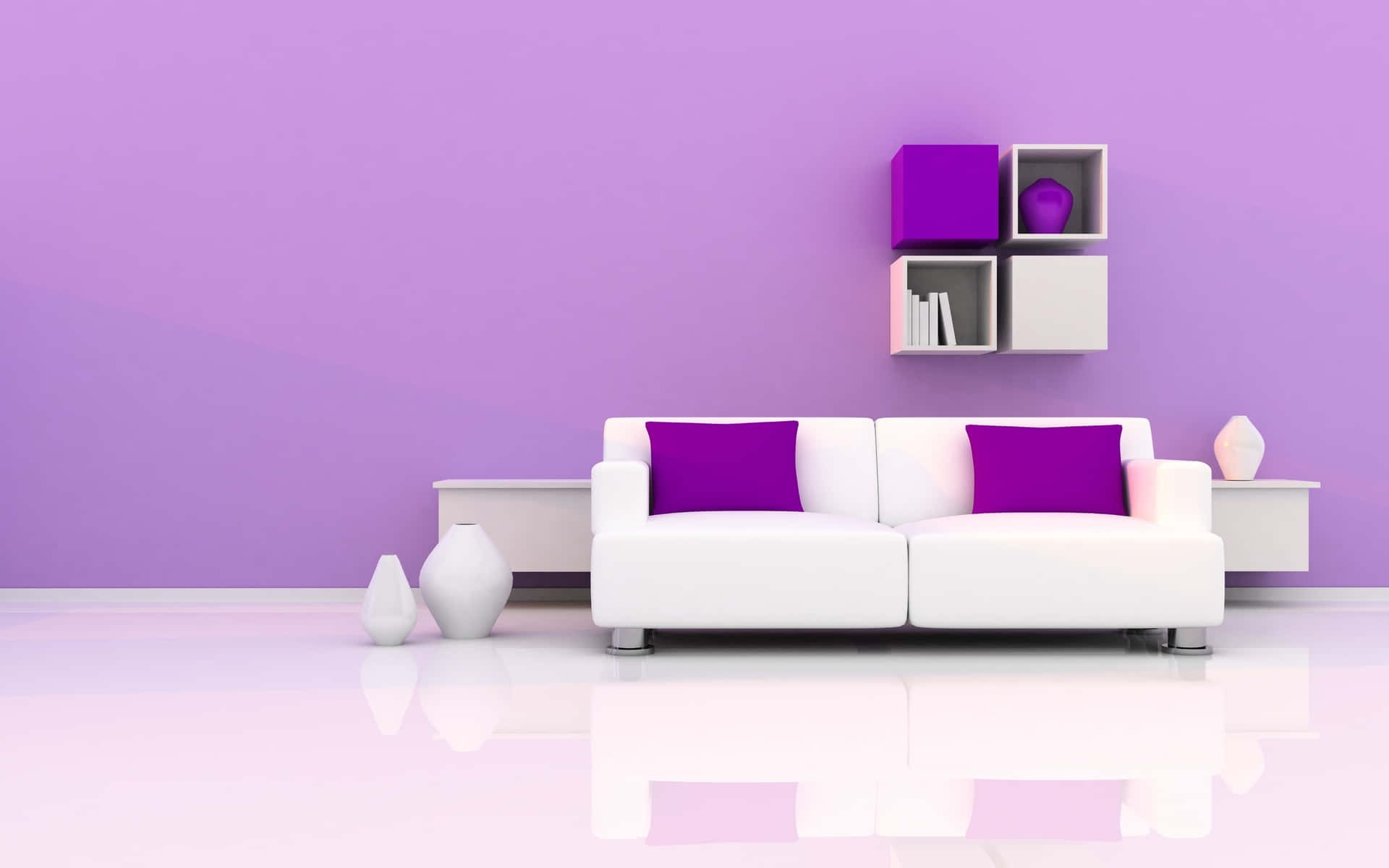 Cool Purple And White Interior Background