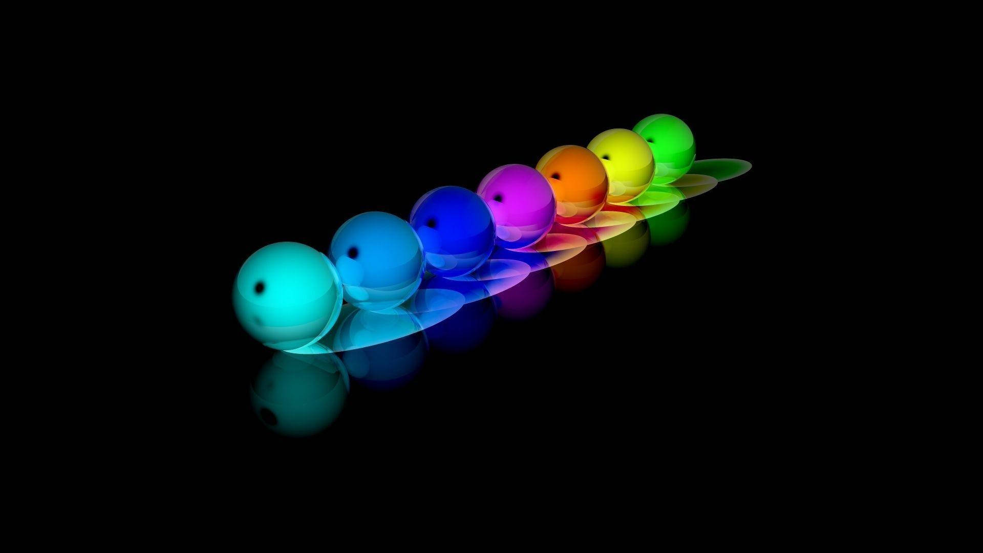 Cool Rainbow Neon Balls Background