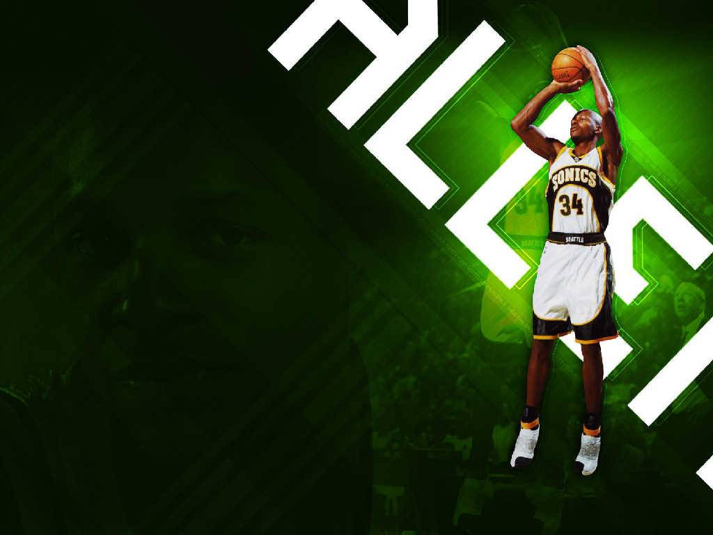 Cool Ray Allen Shooting Stance Background