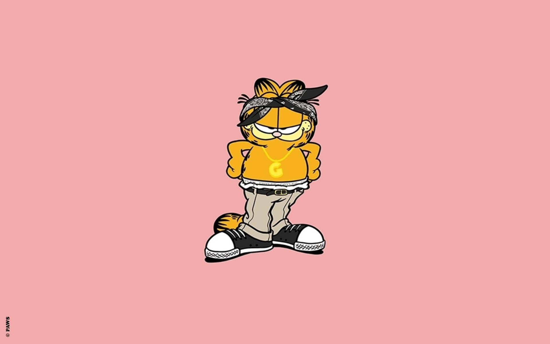 Cool Rebel Garfield Cartoon Background