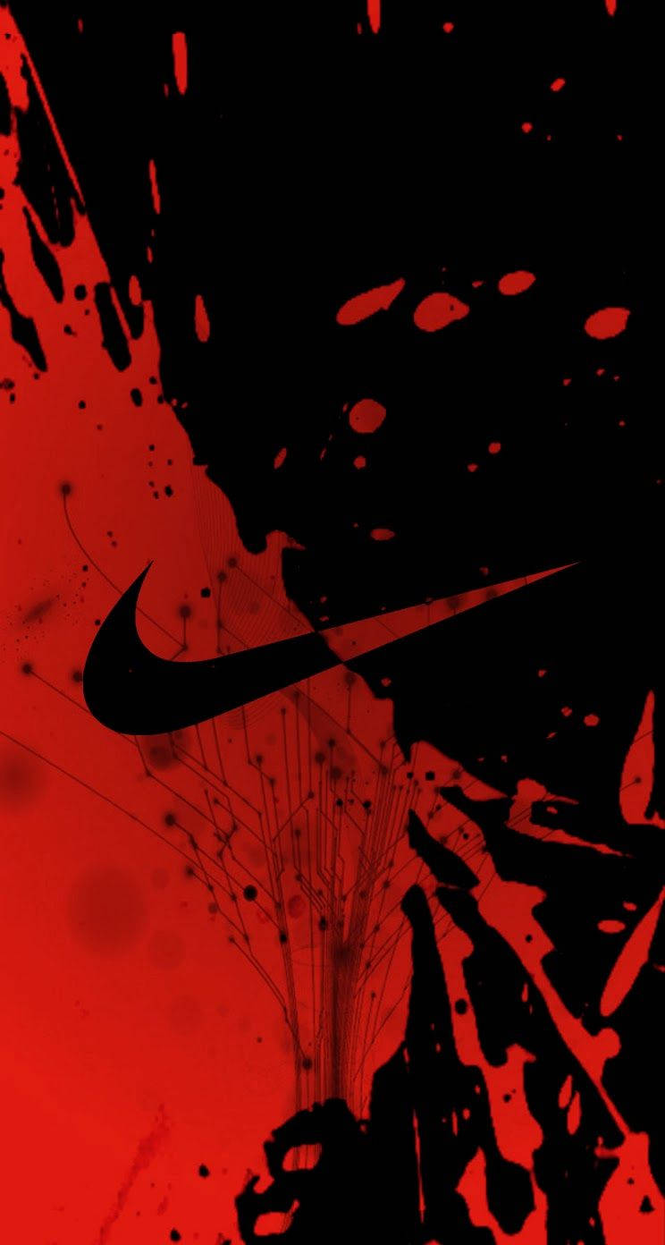 Cool Red And Black Nike Emblem Background