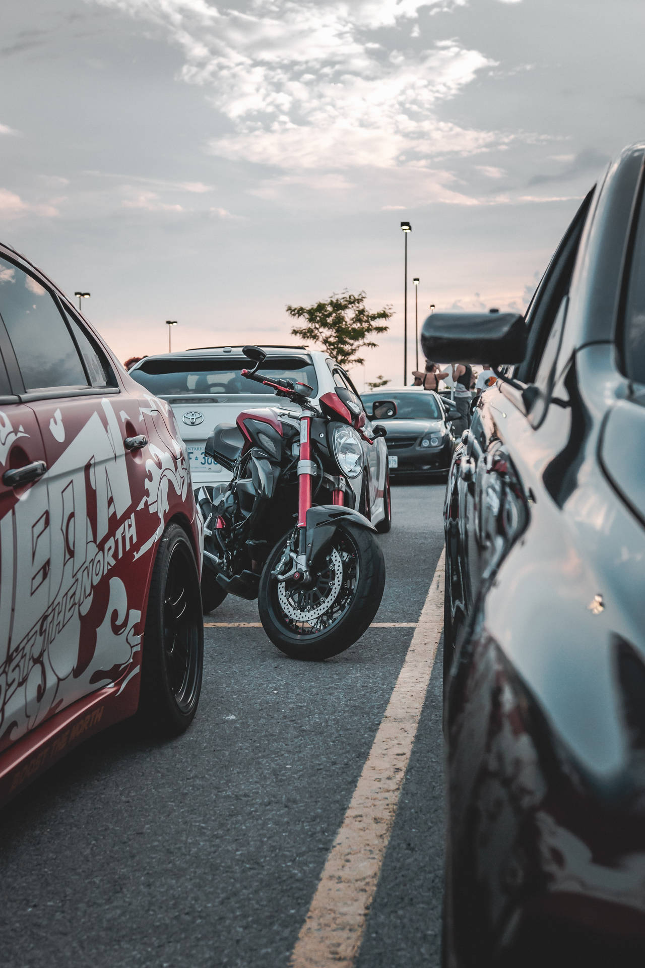 Cool Red Black Motorcycle Background