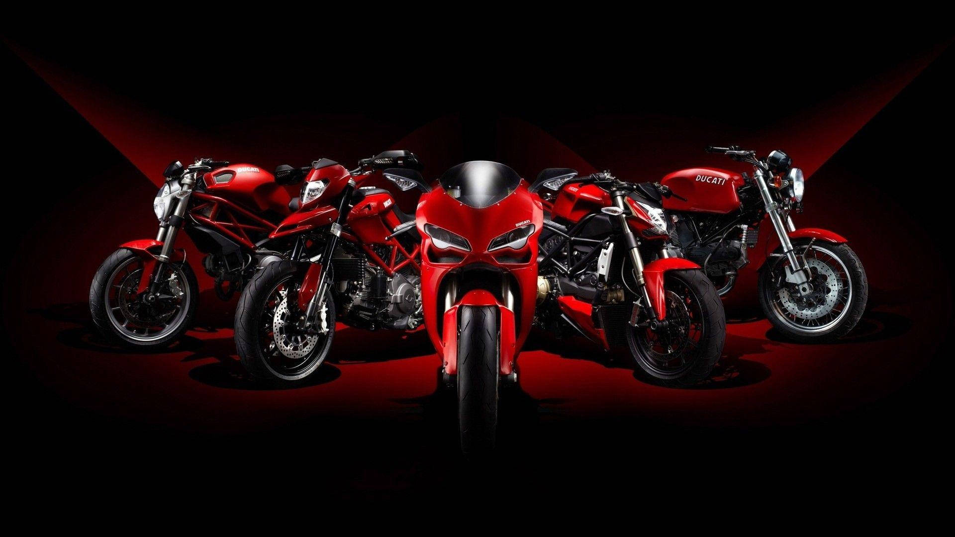 Cool Red Ducati Motor Bikes Background