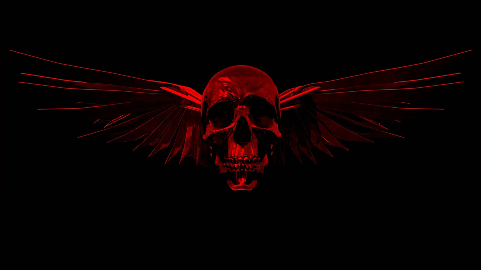 Cool Red Skull On Black Background