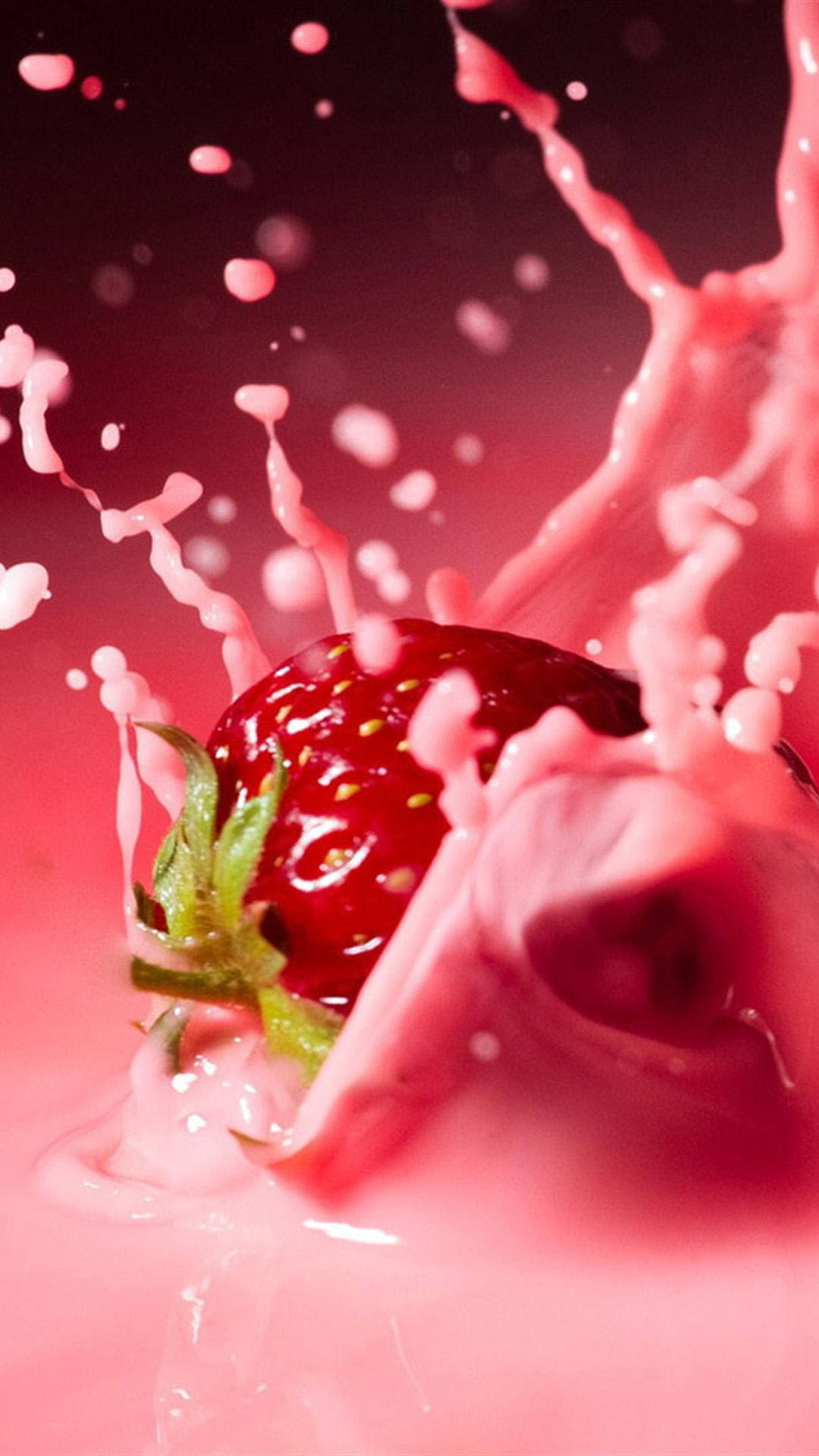 Cool, Refreshing Strawberry Milk Background