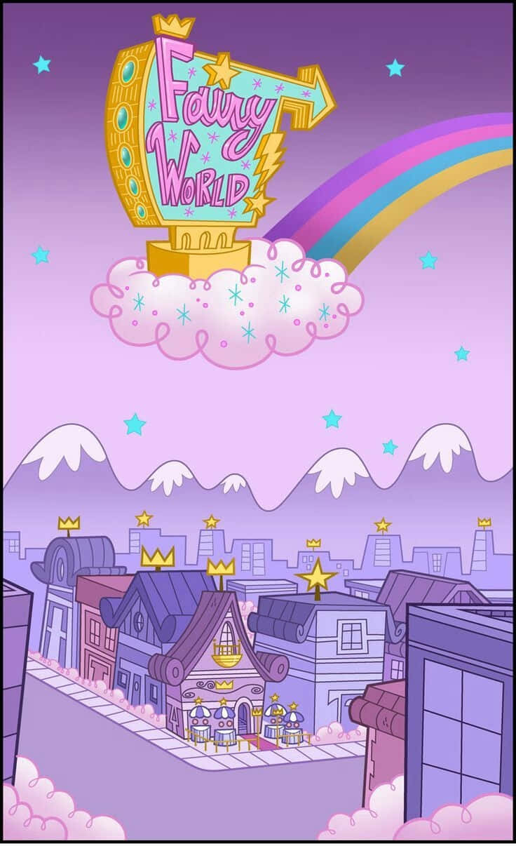 Cool Retro Fairy World Background