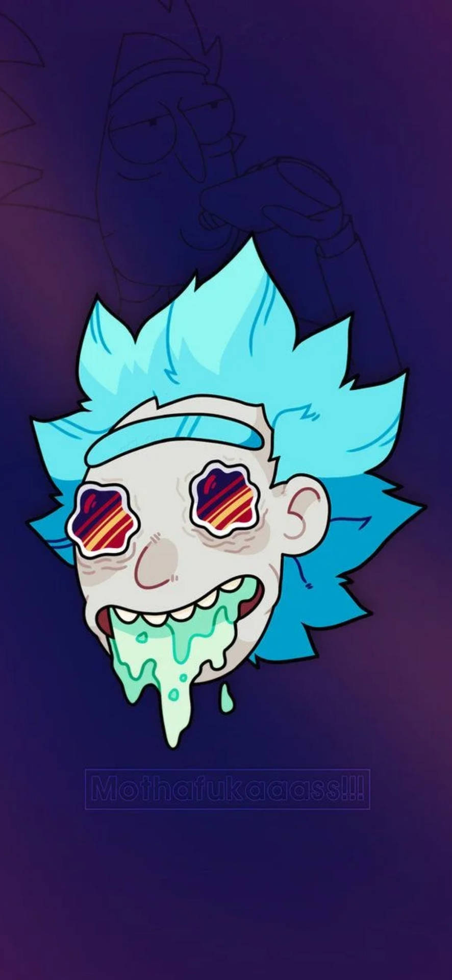 Cool Rick And Morty Drooling Rick Background