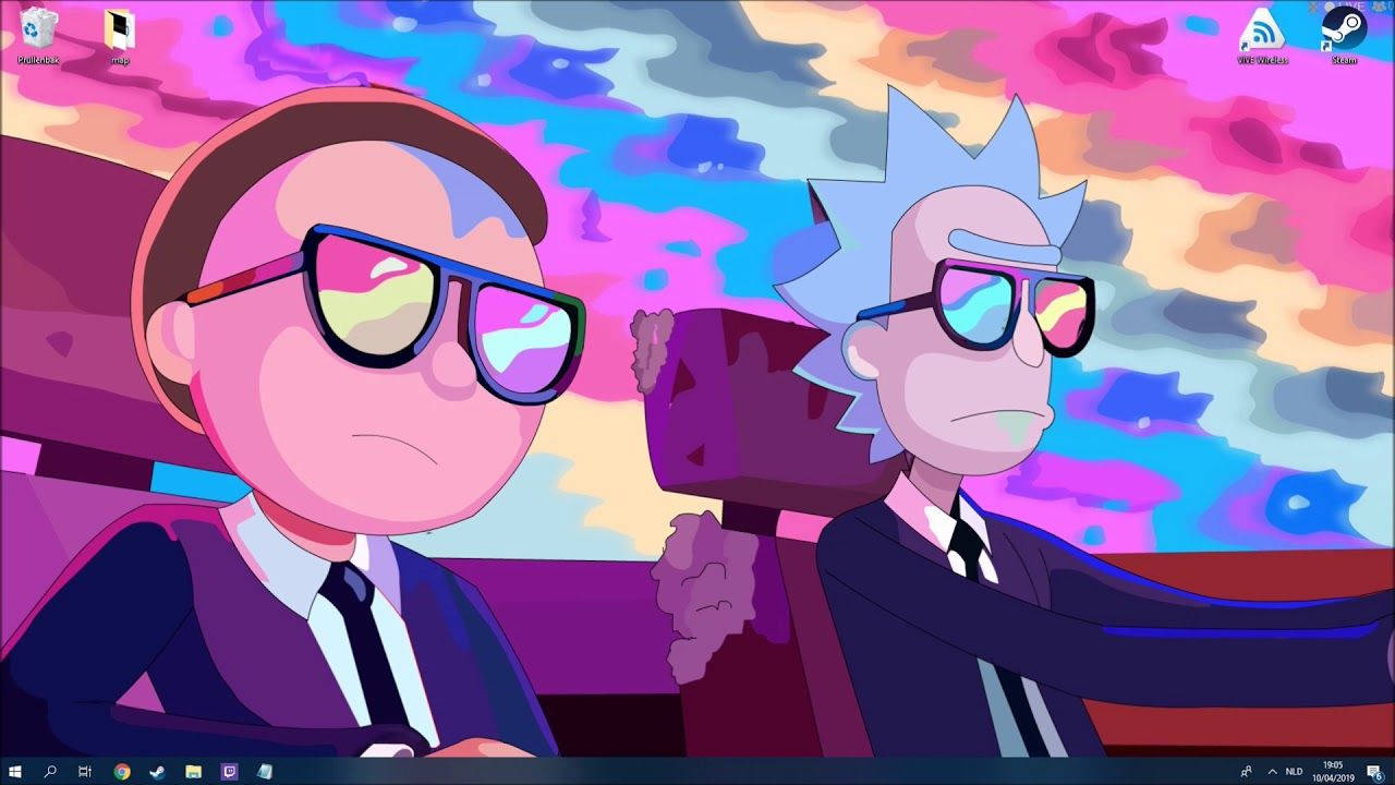Cool Rick And Morty In Black Background