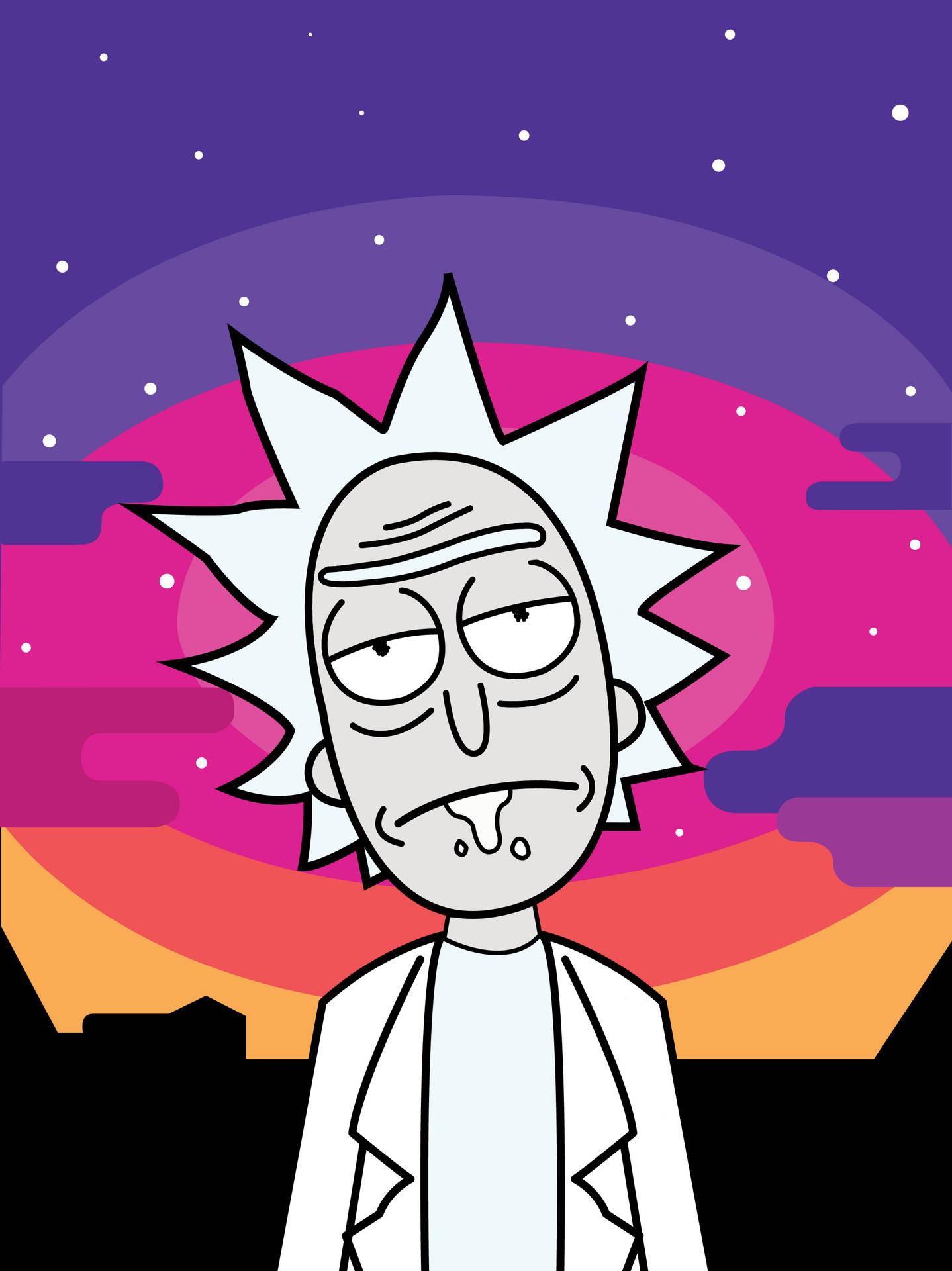 Cool Rick And Morty Monochrome Rick Background