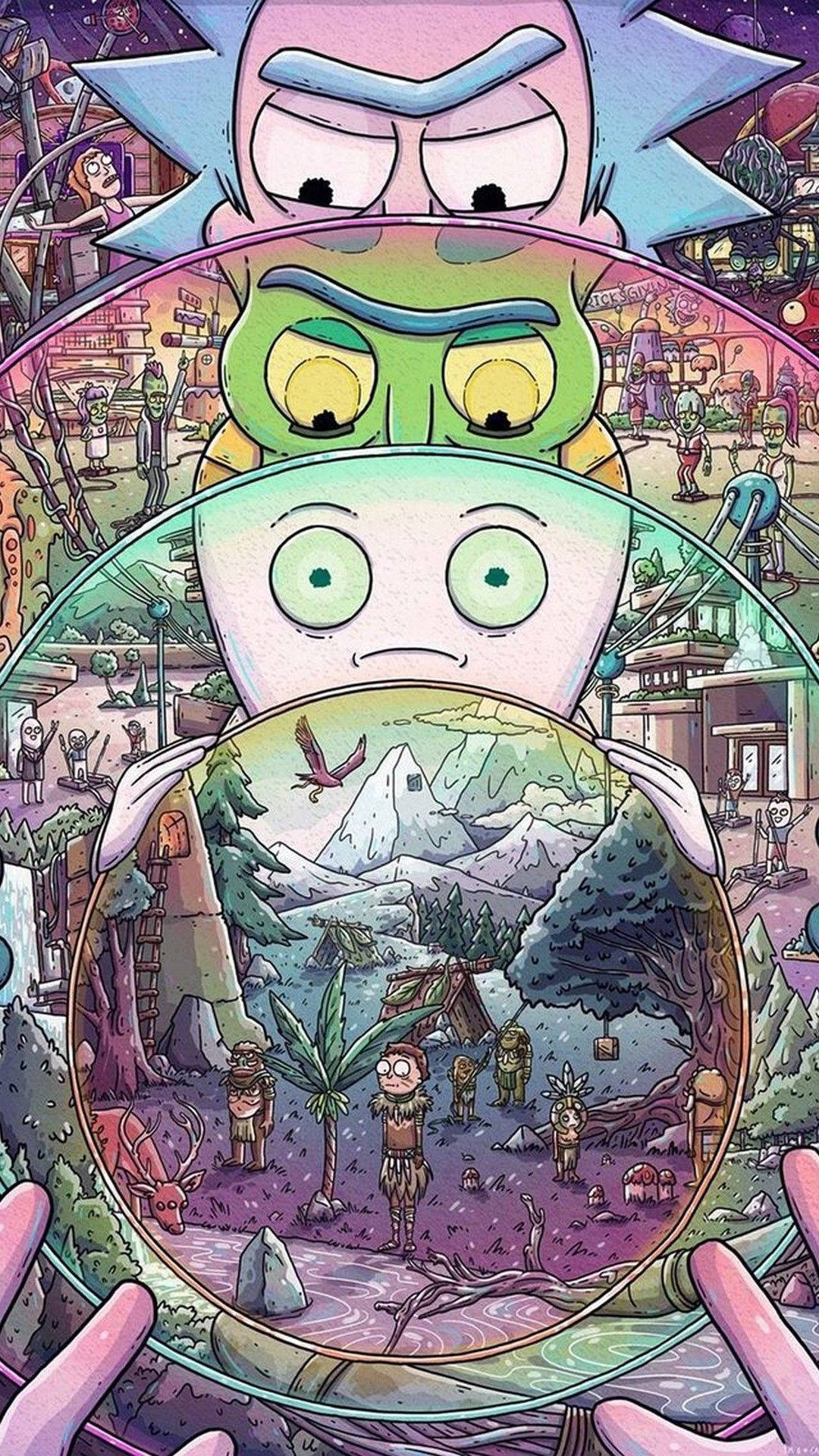 Cool Rick And Morty With Aliens Background